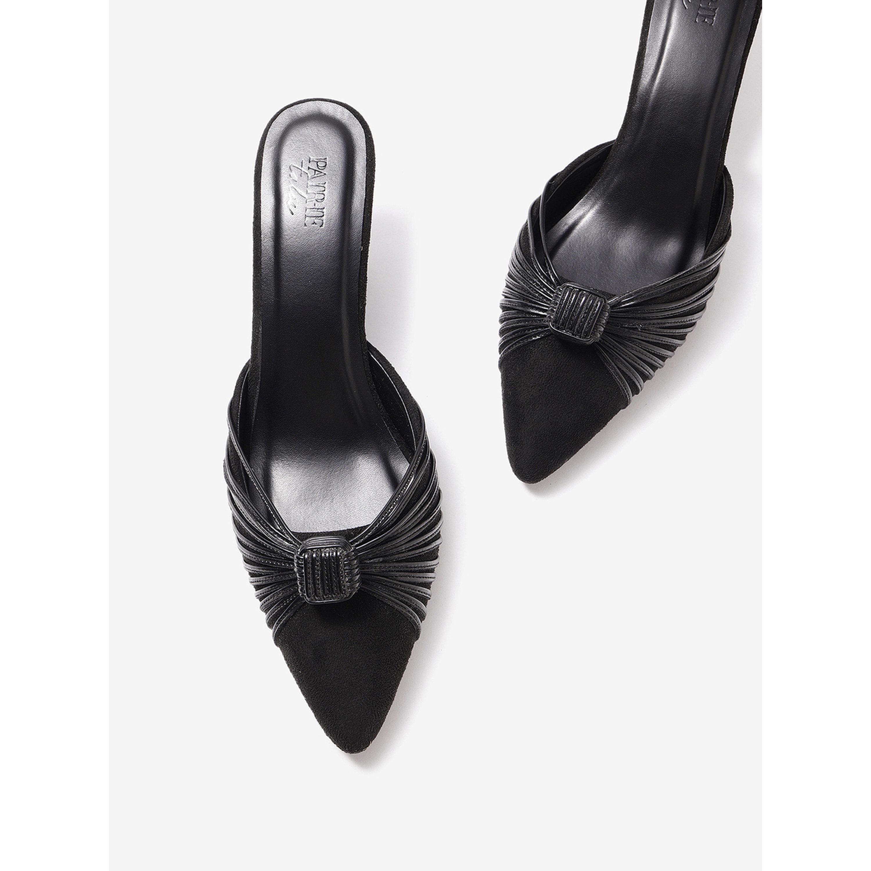 Pair-ie Tales X Styli Women Knotted Pleated Mules-women-shoes-heels-image-3