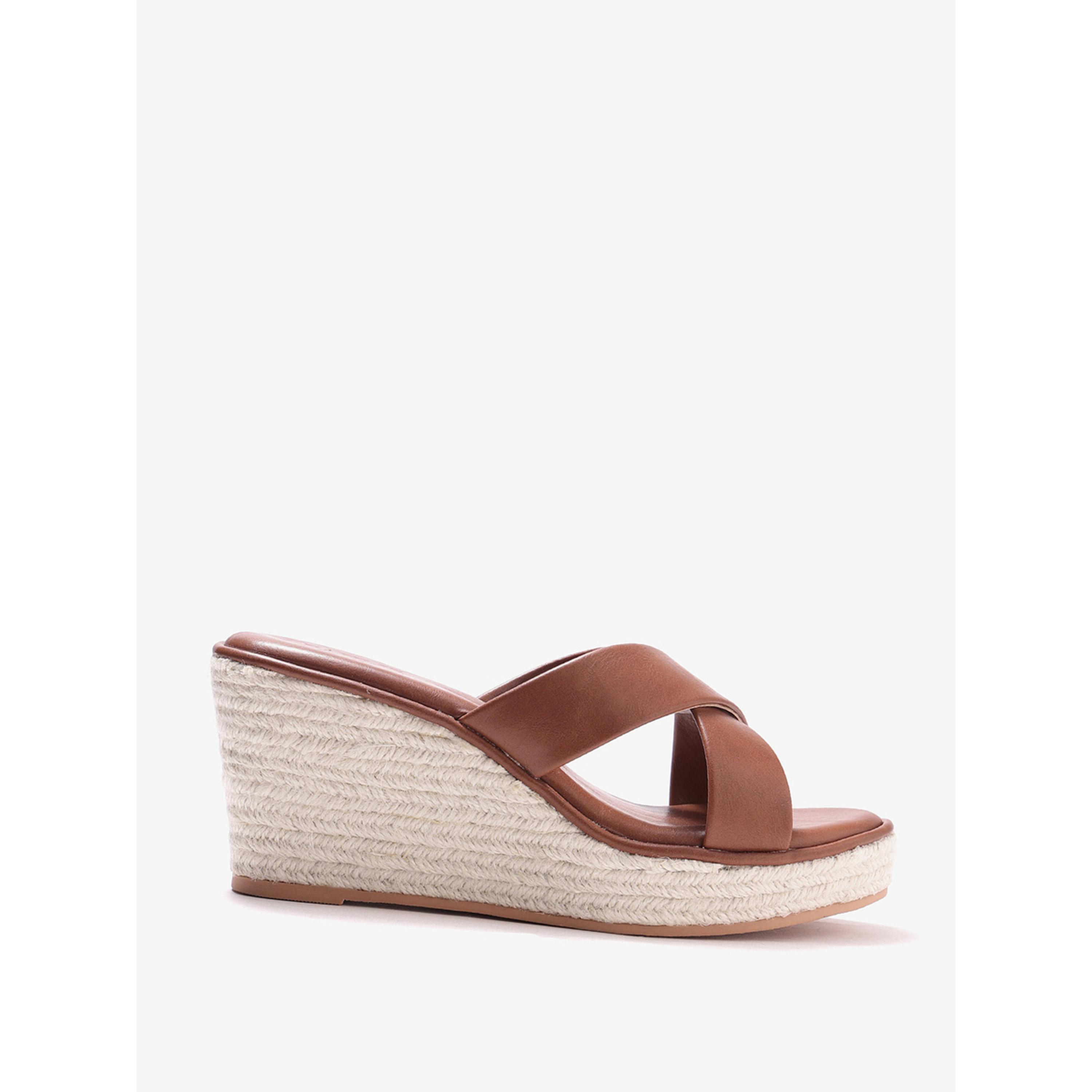 صندل اسبادريل بكعب ويدج وسيور متقاطعة-women-shoes-sandals-heeled-image-2