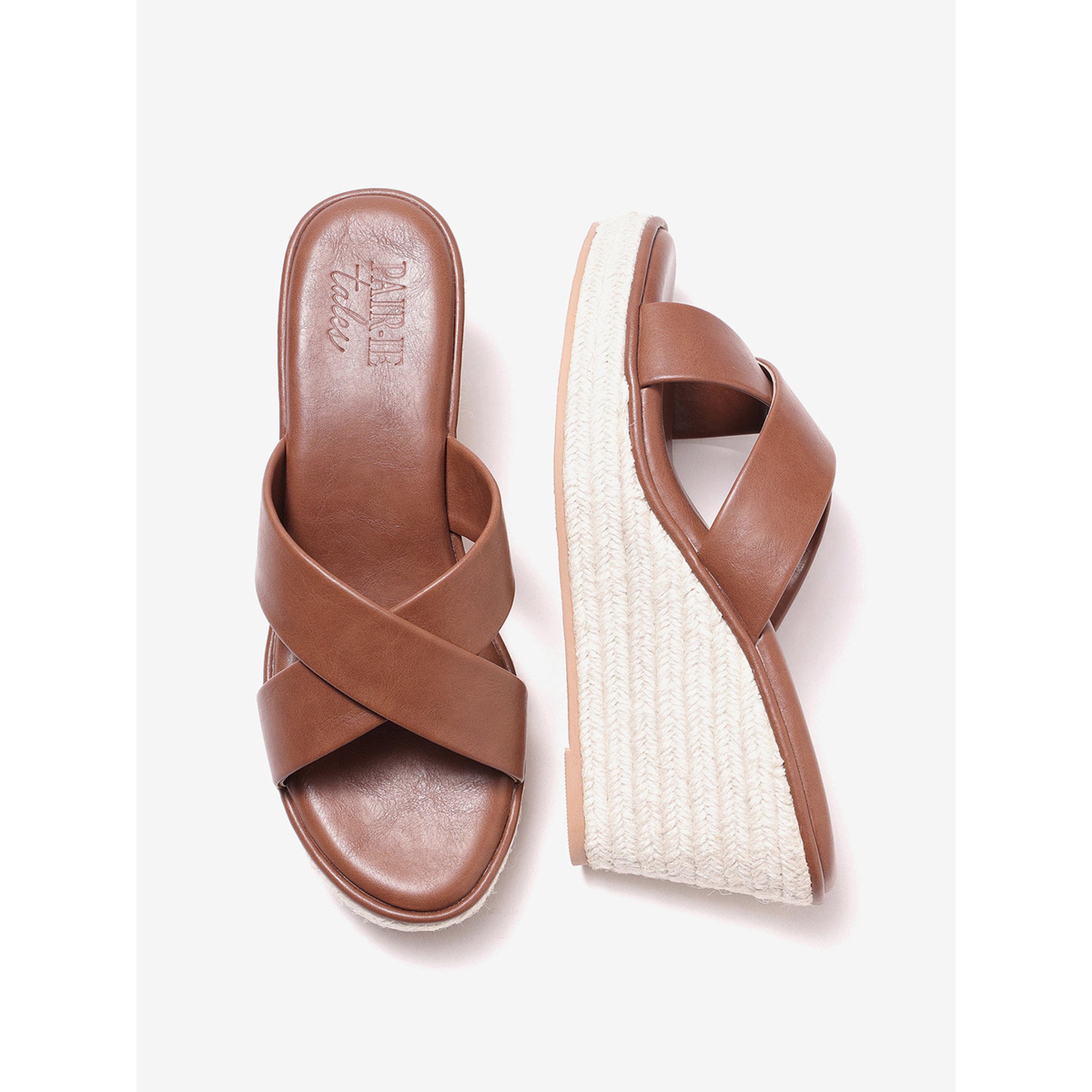 صندل اسبادريل بكعب ويدج وسيور متقاطعة-women-shoes-sandals-heeled-image-5
