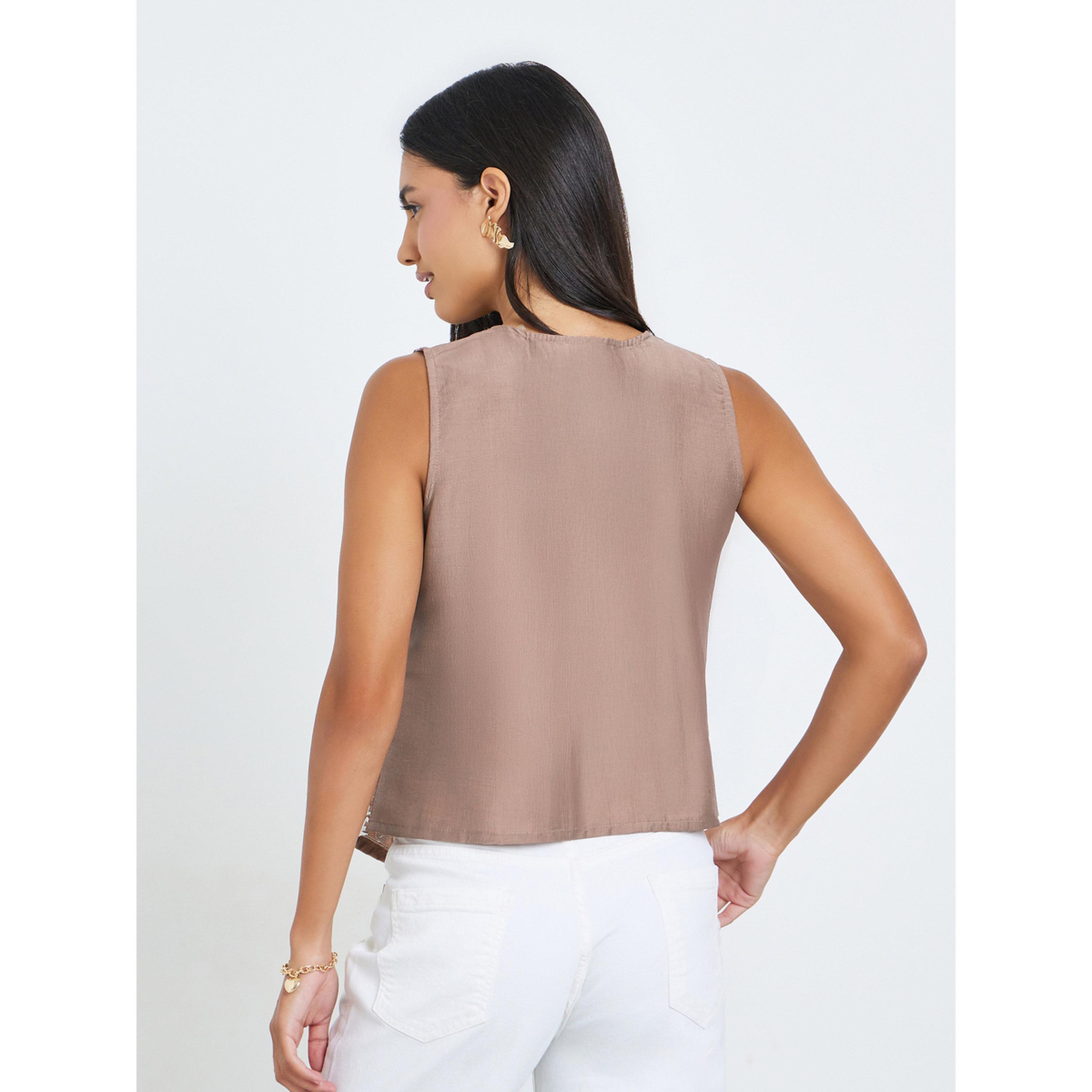 Styli Sleeveless V-Neck Embroidered Waistcoat-women-clothing-tshirts-image-4