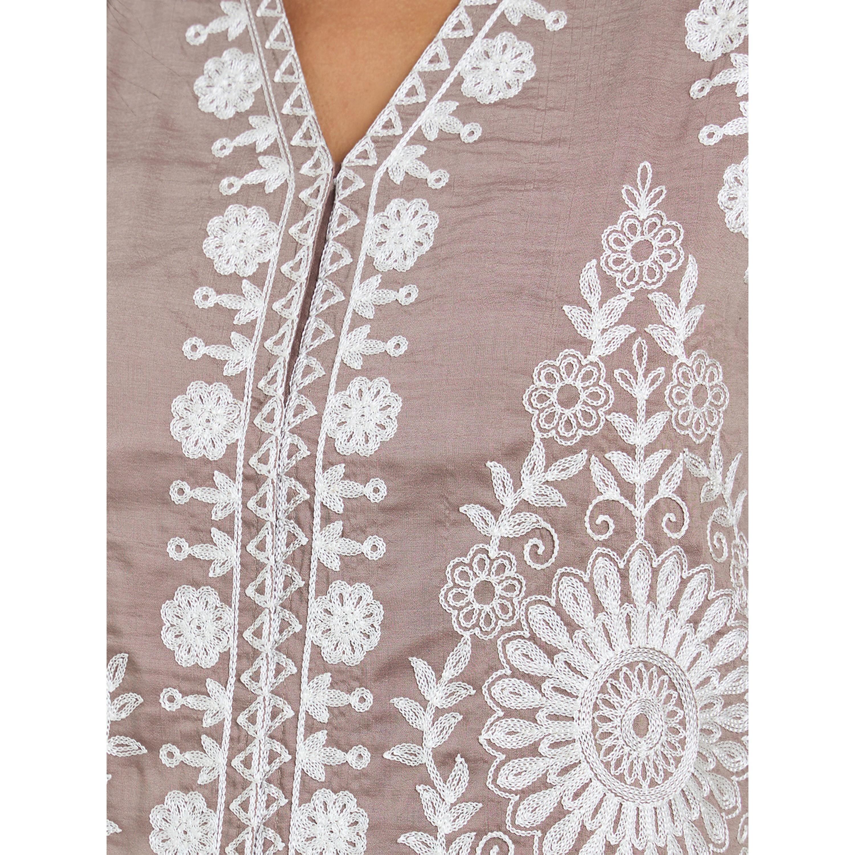 Styli Sleeveless V-Neck Embroidered Waistcoat-women-clothing-tshirts-image-5