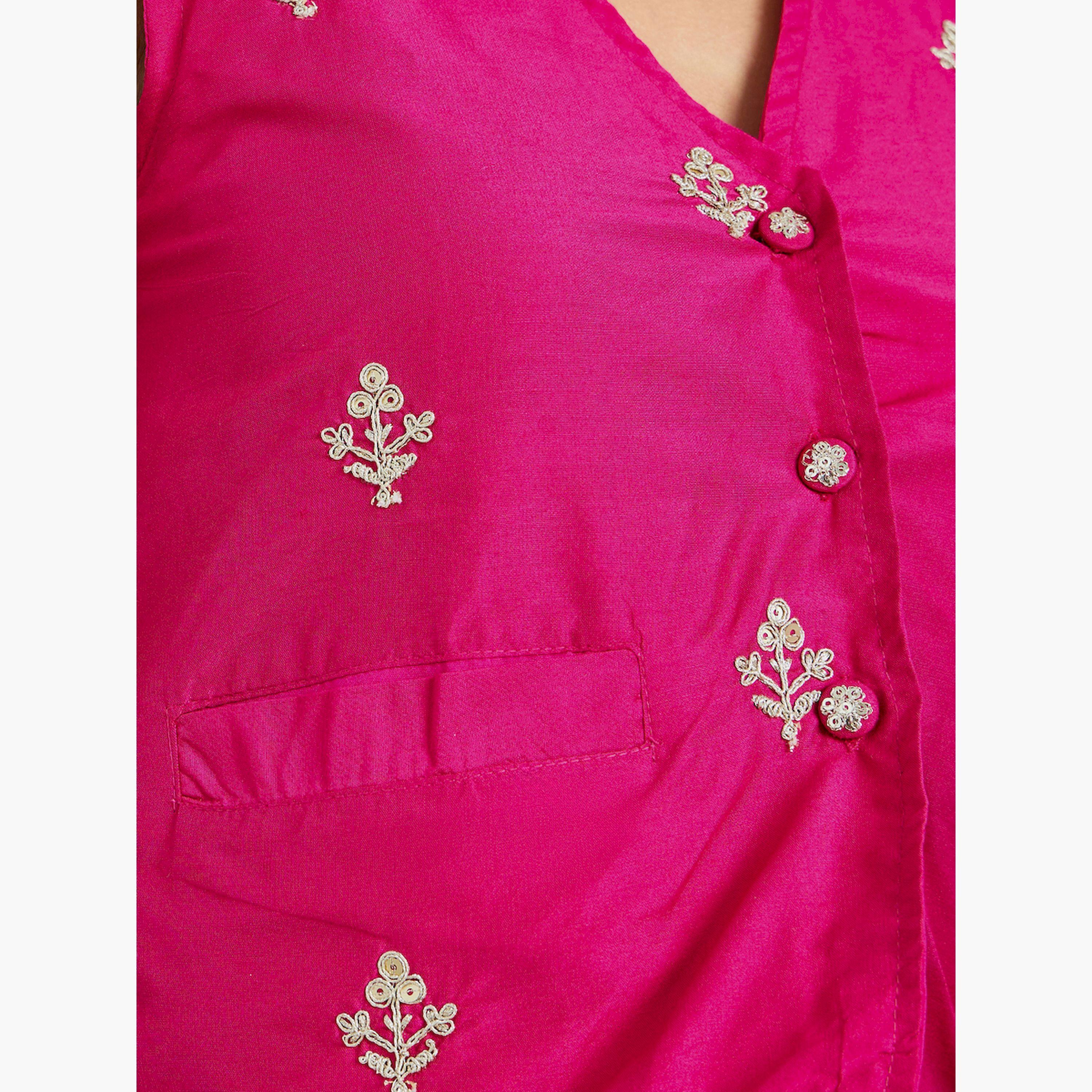 Styli Pink Embroidered Sleeveless Waistcoat-women-clothing-shirtsandblouses-blouses-image-5