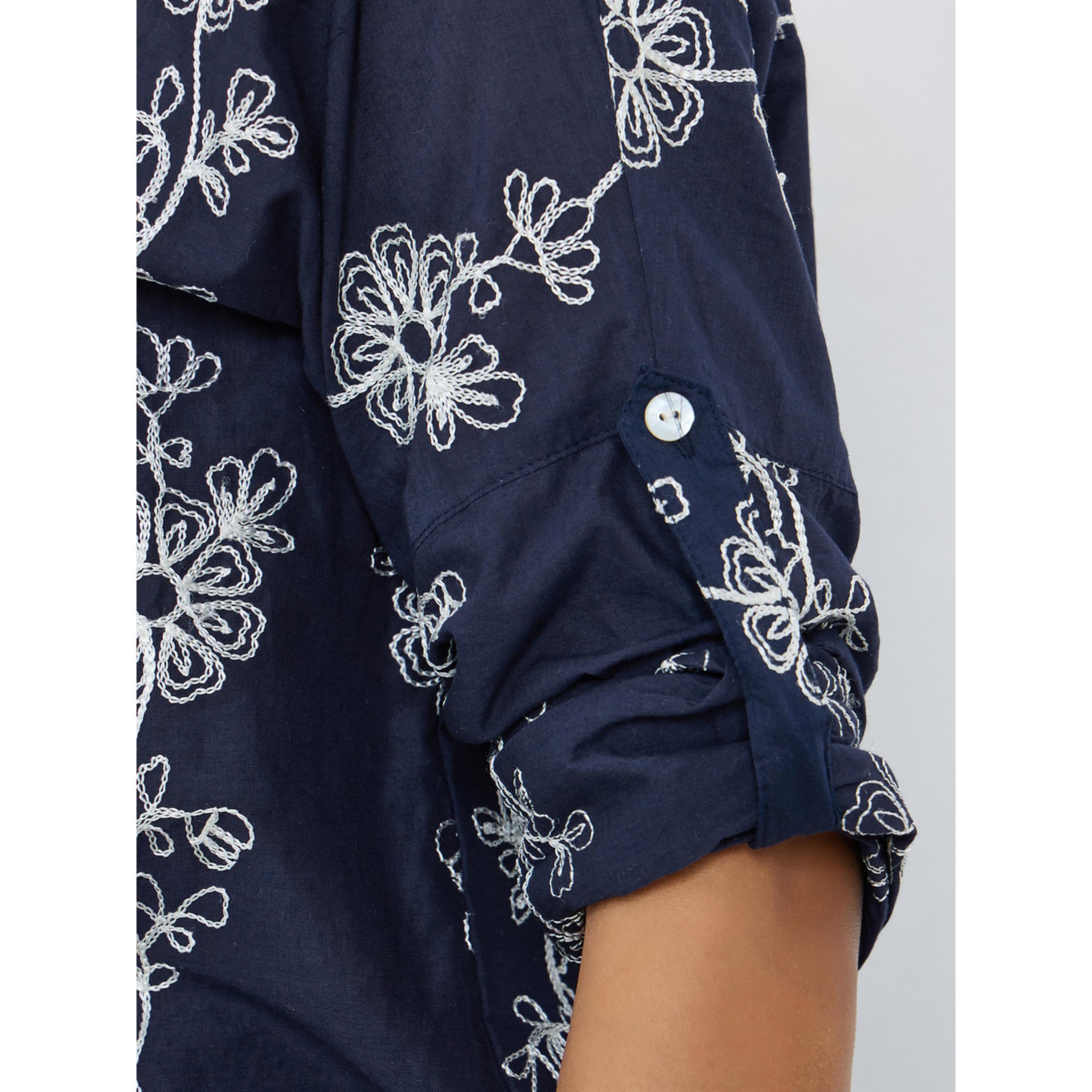 بلوزة قطن مطرزة بقصة عادية-women-clothing-shirtsandblouses-shirts-image-6