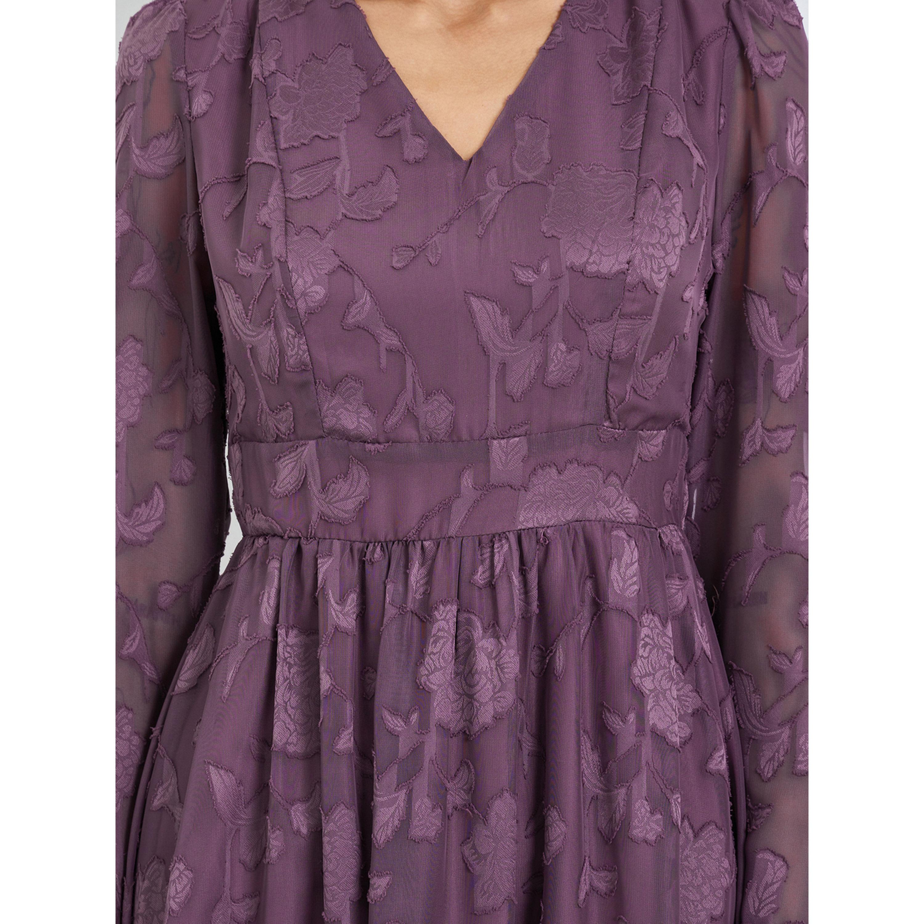 فستان ميدي بحافة واسعة من الجاكار بنقشة زهور-women-clothing-dresses-image-5
