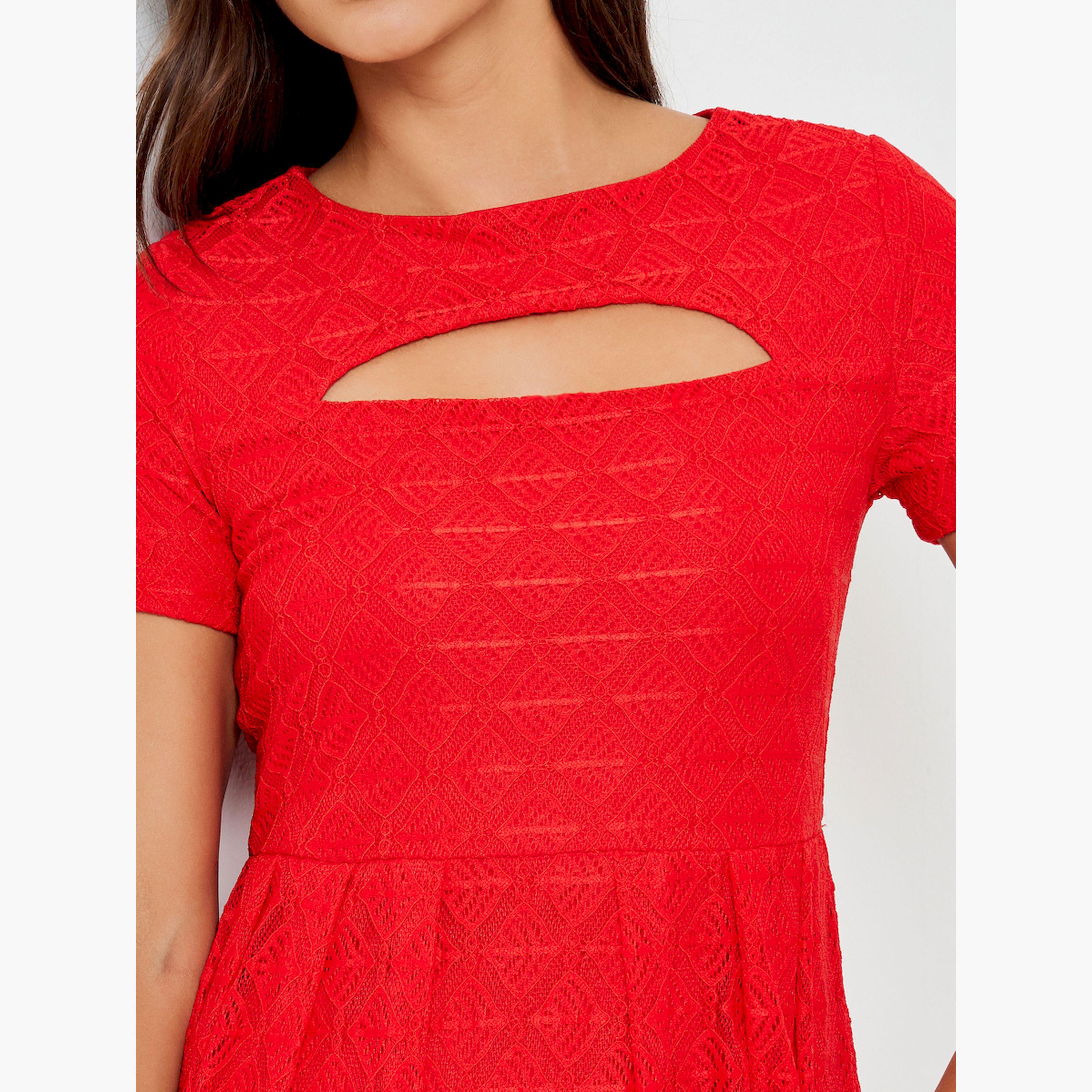 Styli Red Lace Overlay Cut-Out Midi Dress-women-clothing-dresses-image-5