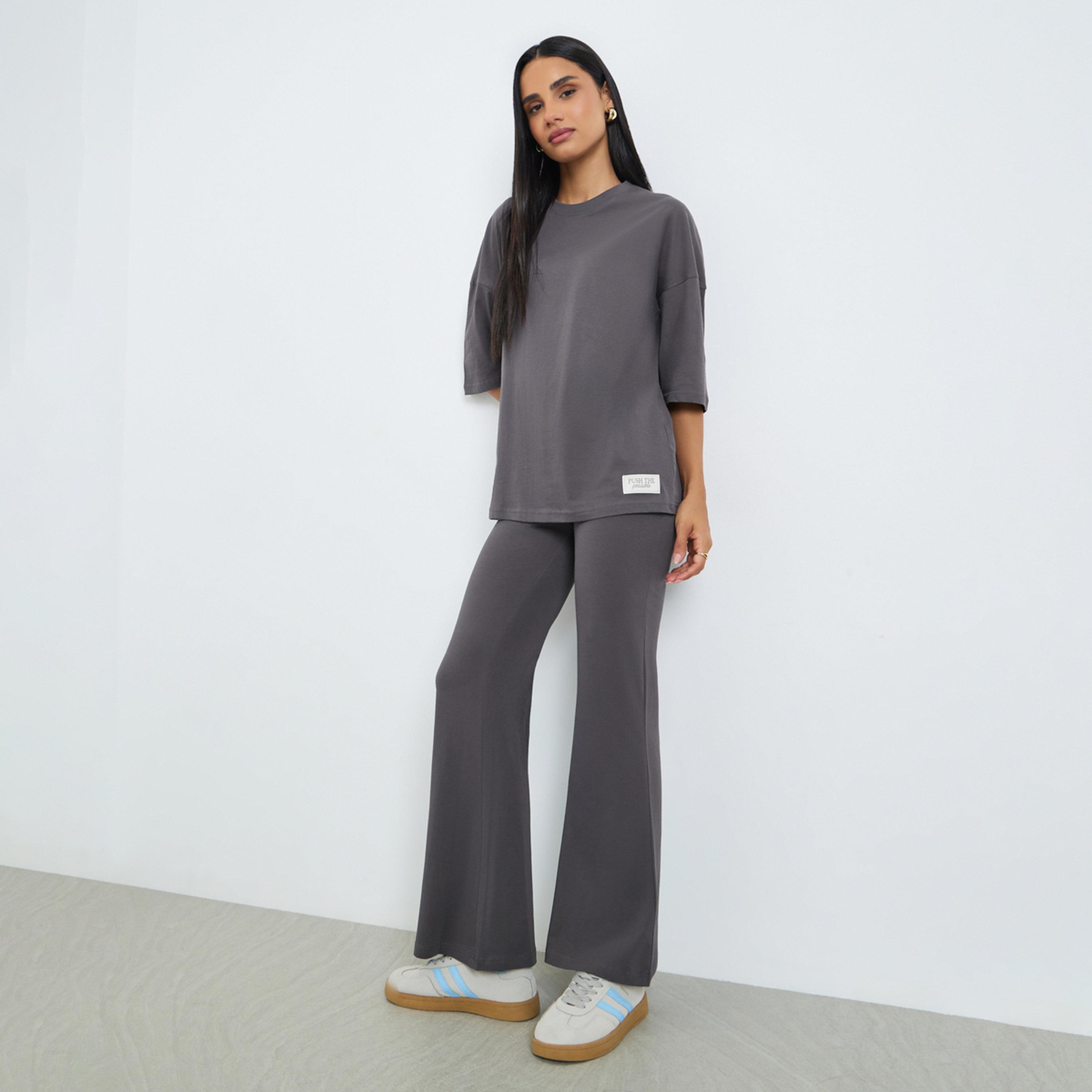 Styli Printed Oversized T-Shirt and Wide Leg Leggings Co-Ords-women-clothing-coordsets-image-1