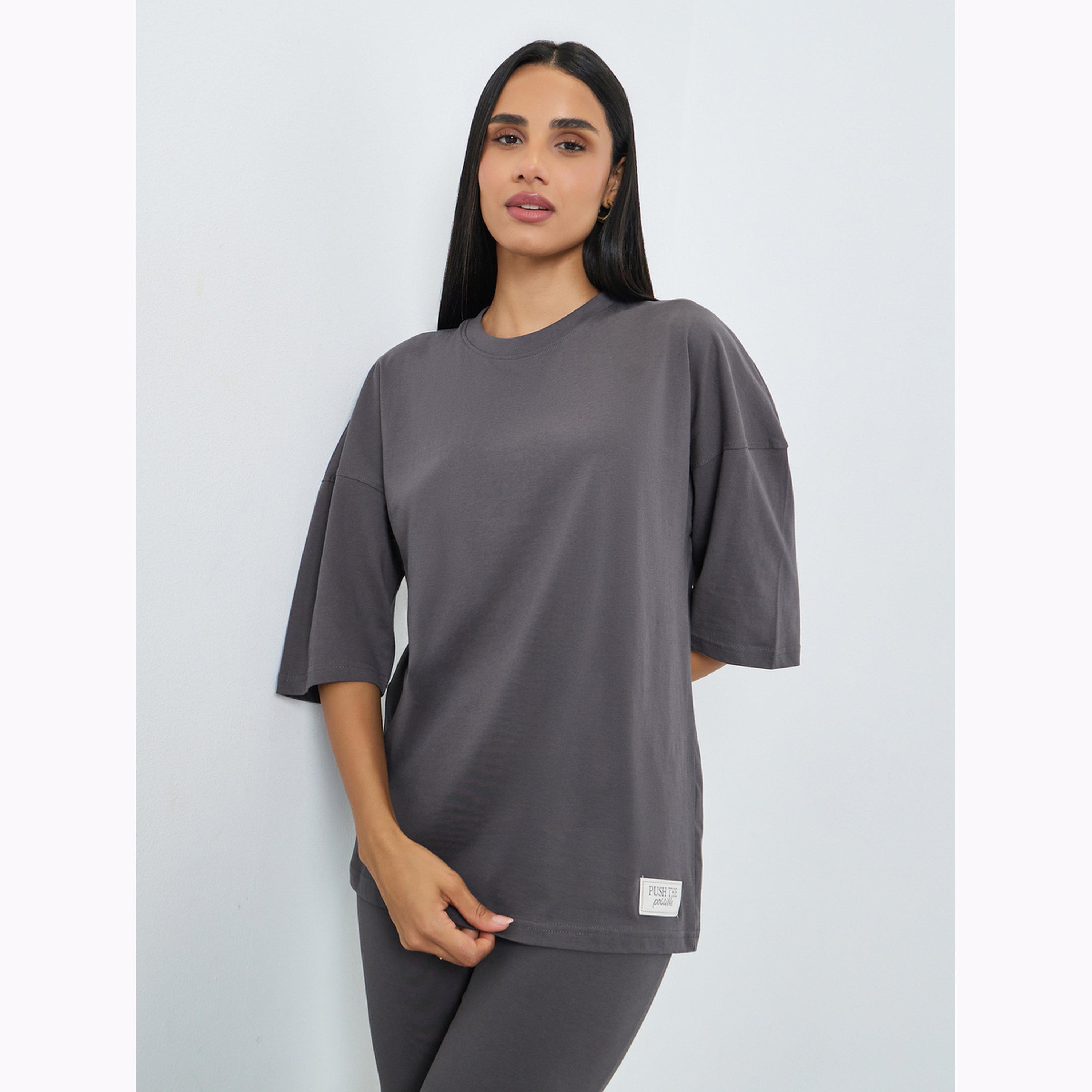 Styli Printed Oversized T-Shirt and Wide Leg Leggings Co-Ords-women-clothing-coordsets-image-2