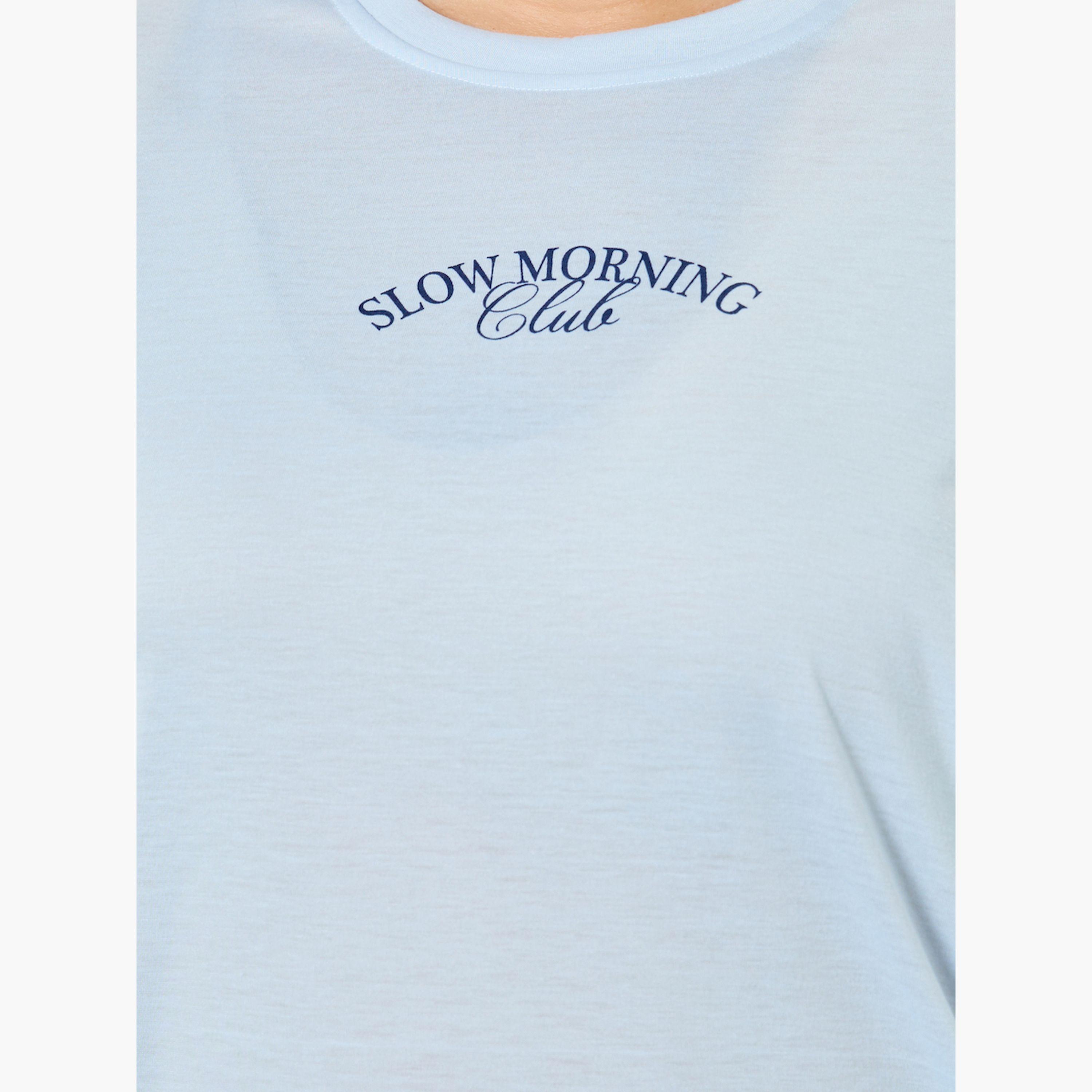 Styli Plus Size Slogan Print T-Shirt and Pyjama Set-women-clothing-nightwear-pyjamas-longsets-image-6