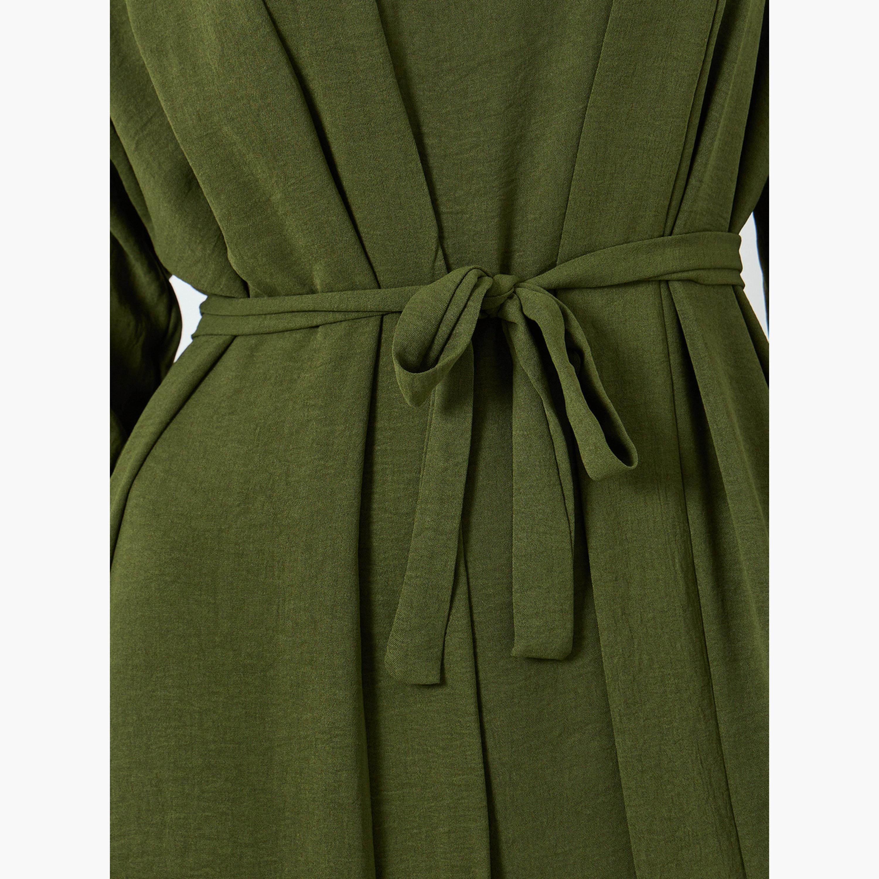 Take Two Women Solid Long Sleeve Abaya and Dress Modest Set-women-arabicclothing-sets-image-5