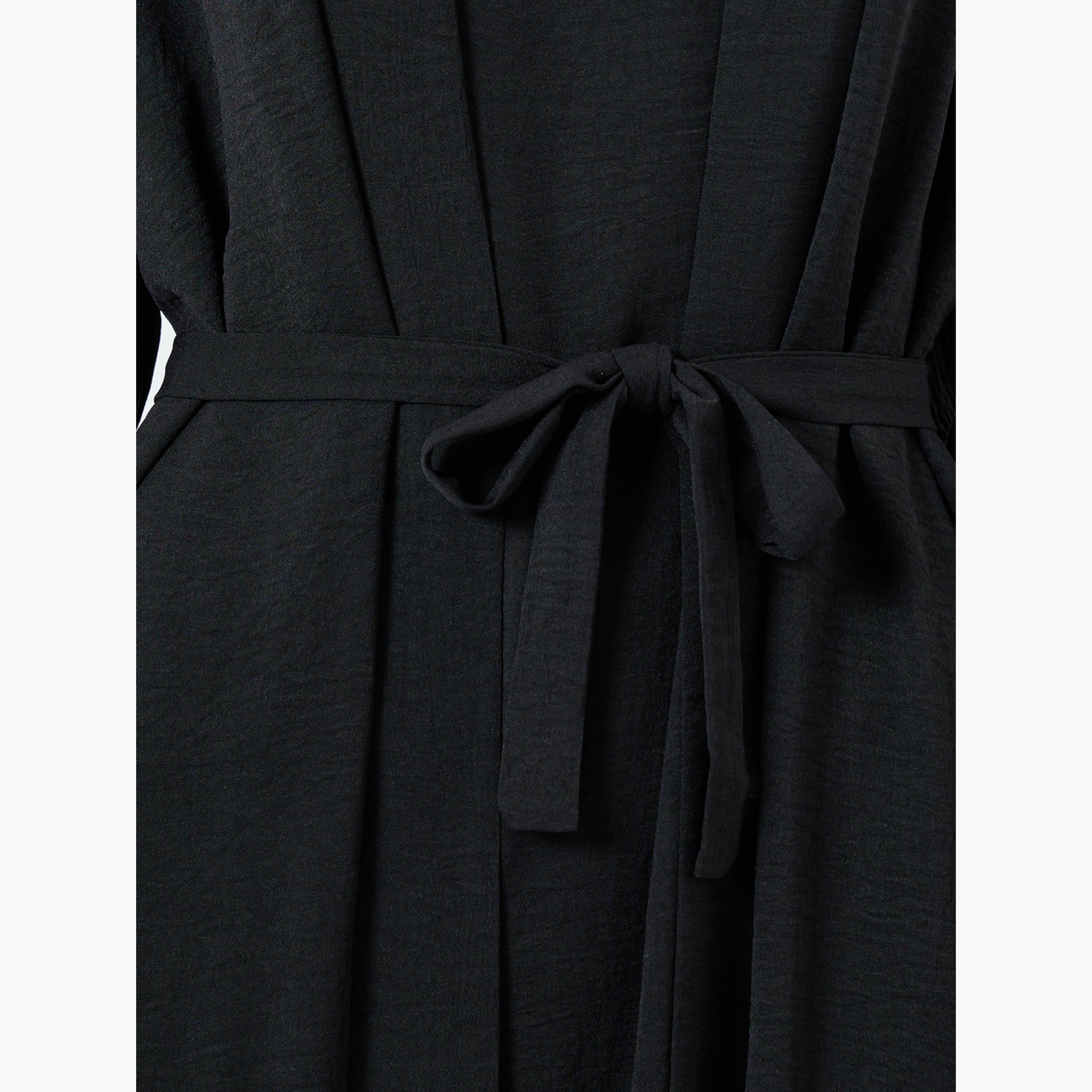 Take Two Women Solid Long Sleeve Abaya and Dress Modest Set-women-arabicclothing-sets-image-5