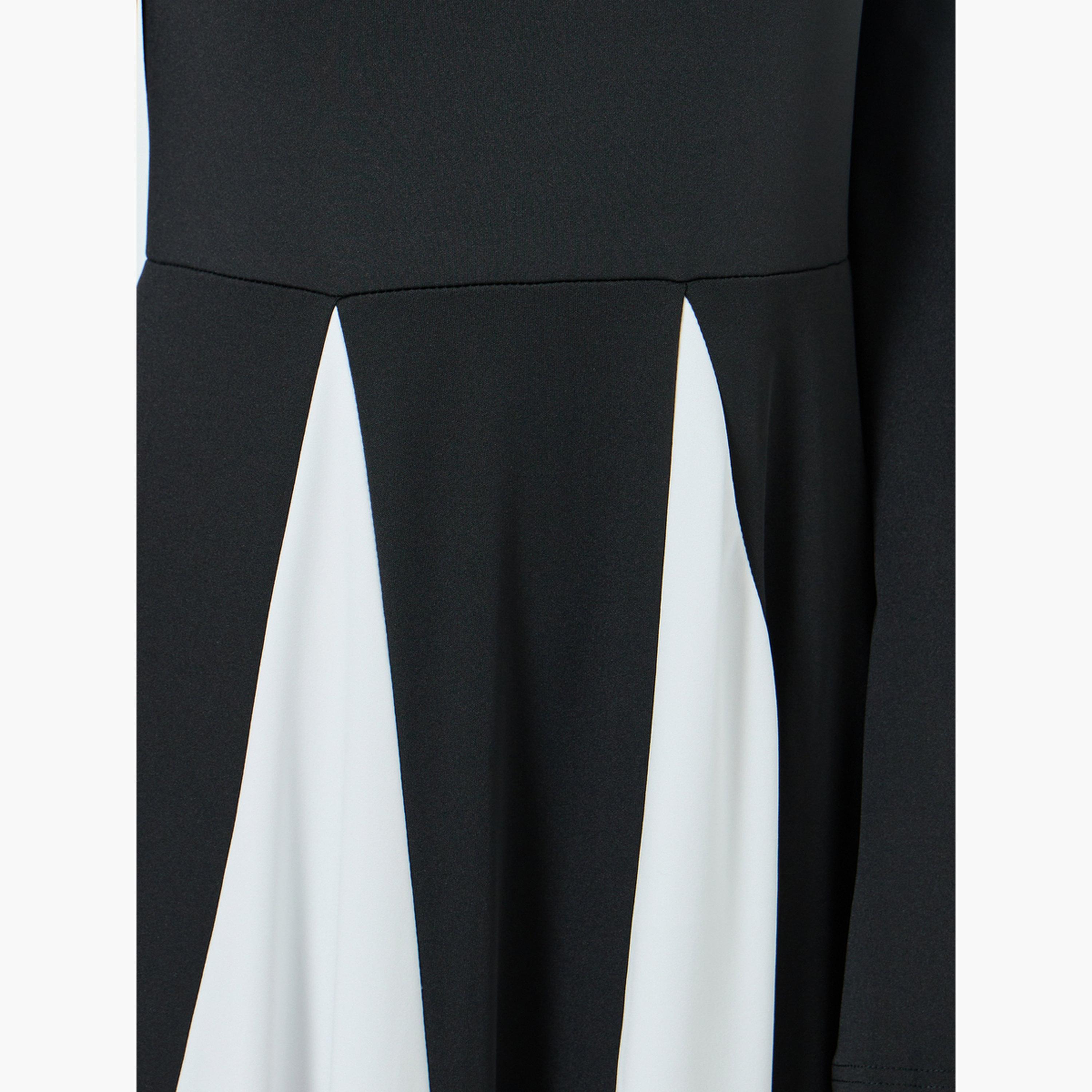 جلابية سوداء بأكمام طويلة وألوان متباينة-women-arabicclothing-jalabiyas-image-4