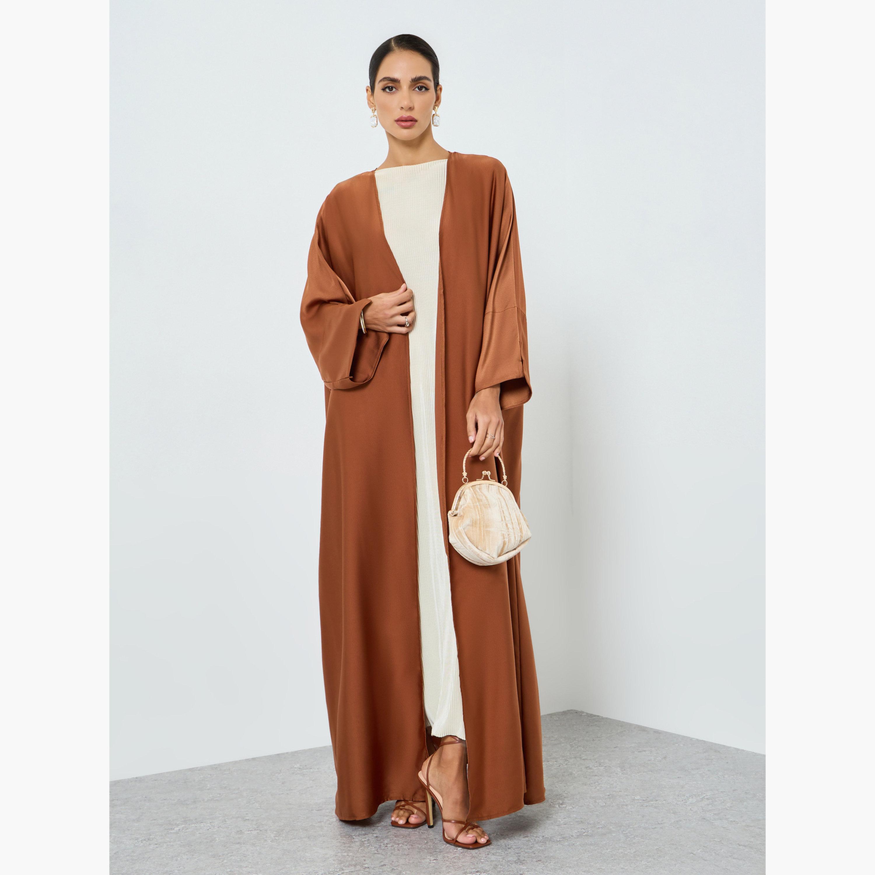 عباية سادة بأكمام طويلة-women-arabicclothing-abayas-image-1