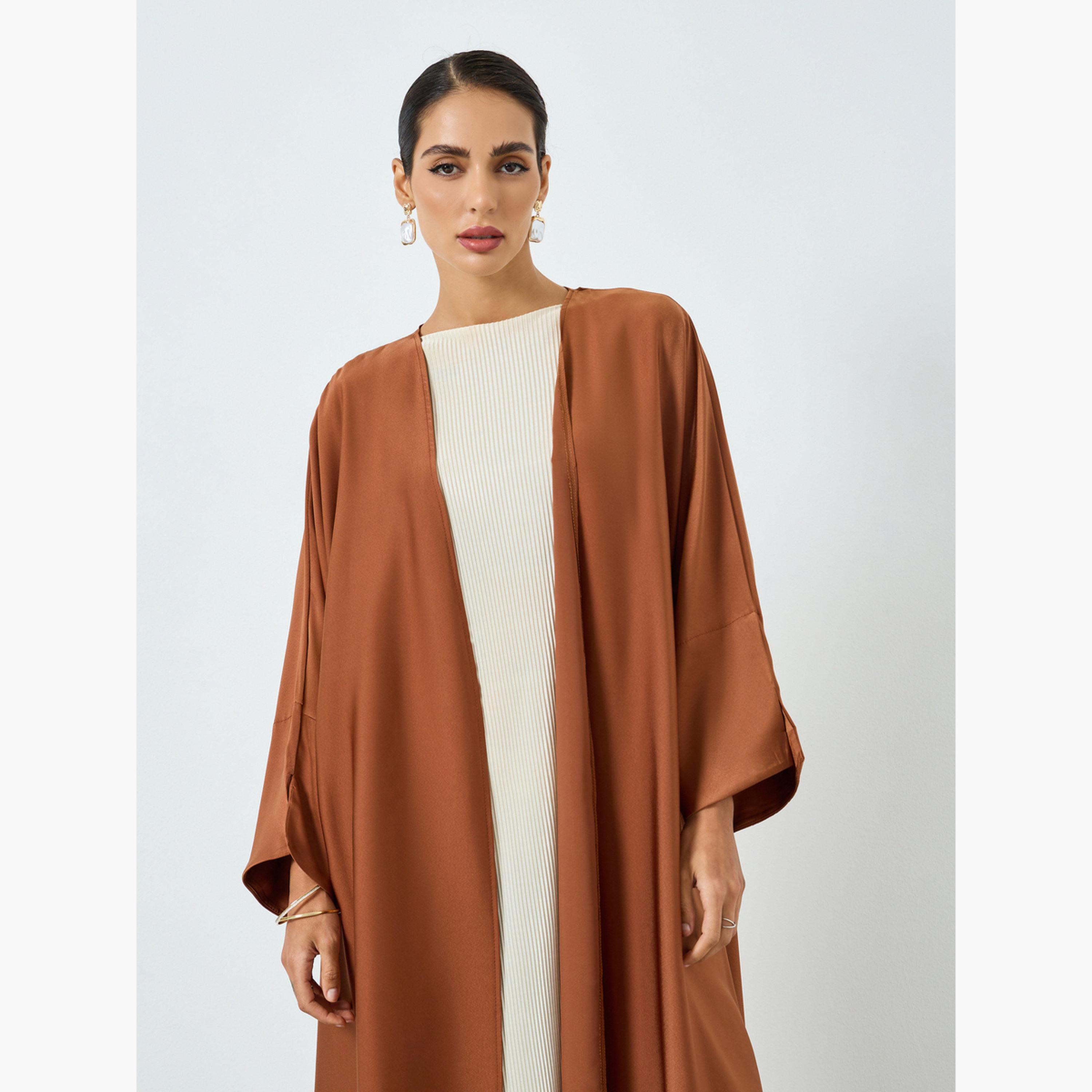 عباية سادة بأكمام طويلة-women-arabicclothing-abayas-image-2