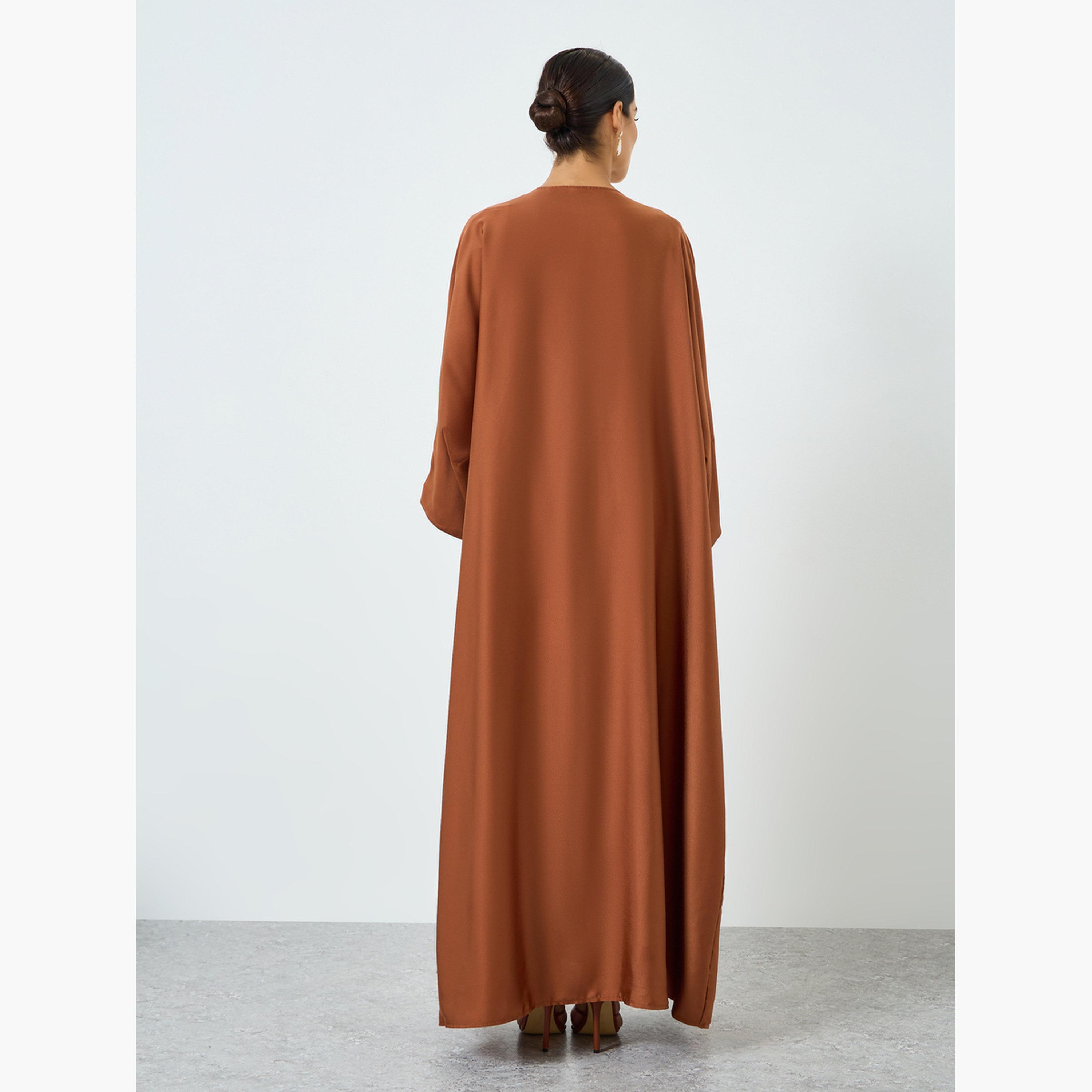 عباية سادة بأكمام طويلة-women-arabicclothing-abayas-image-4