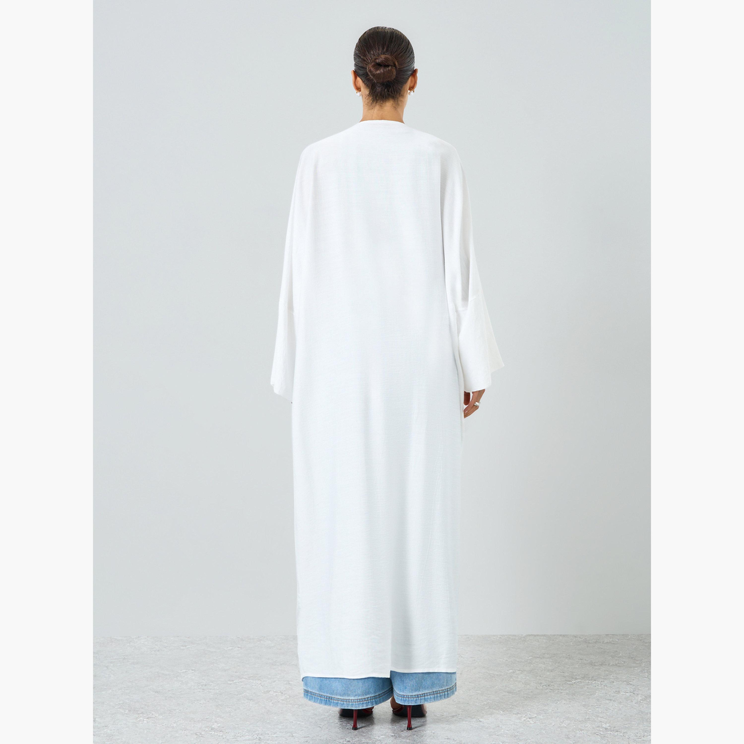 Take Two Women Coconut Tree Embroidered Long Sleeve Abaya-women-arabicclothing-abayas-image-4