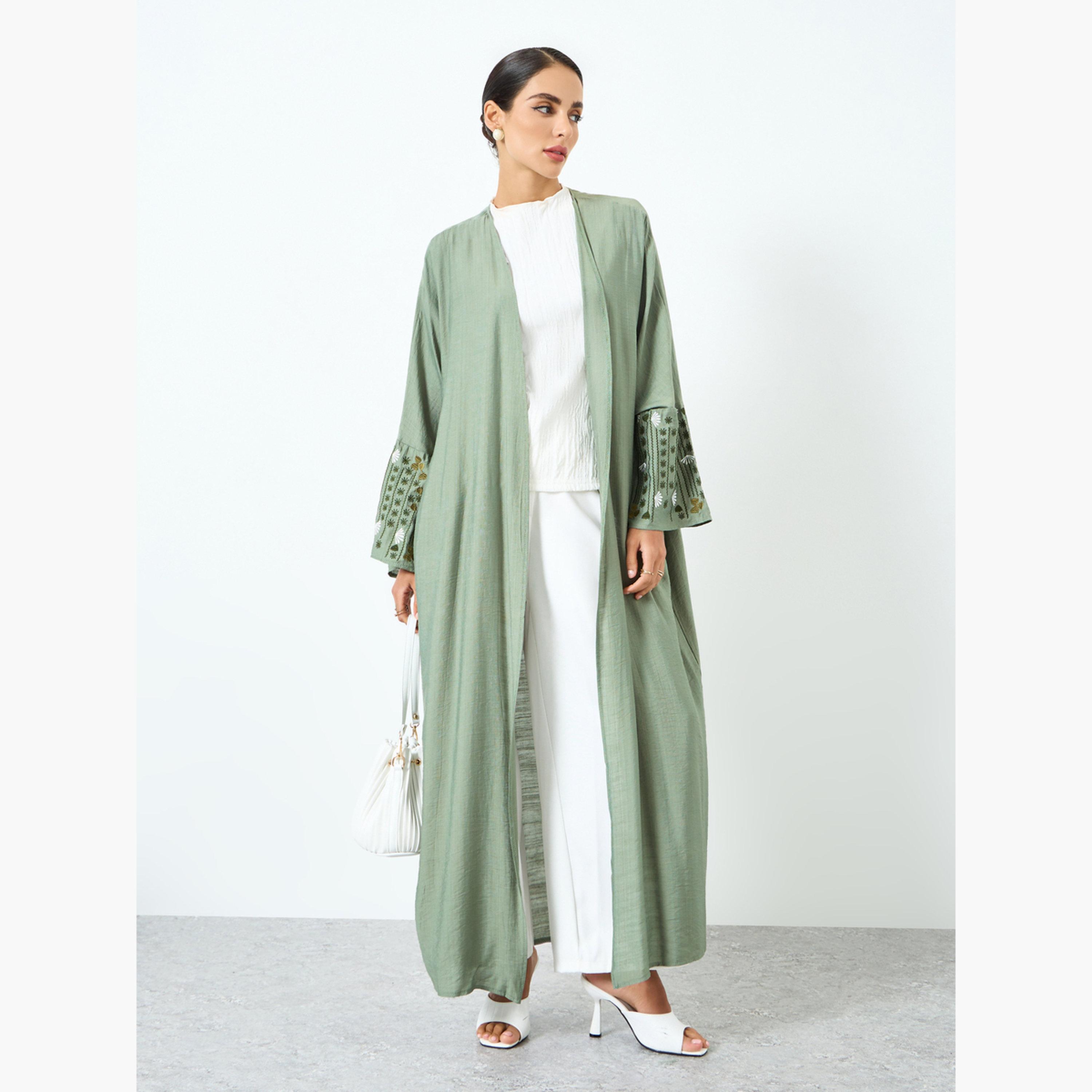 عباية مطرزة بأكمام طويلة-women-arabicclothing-abayas-image-1