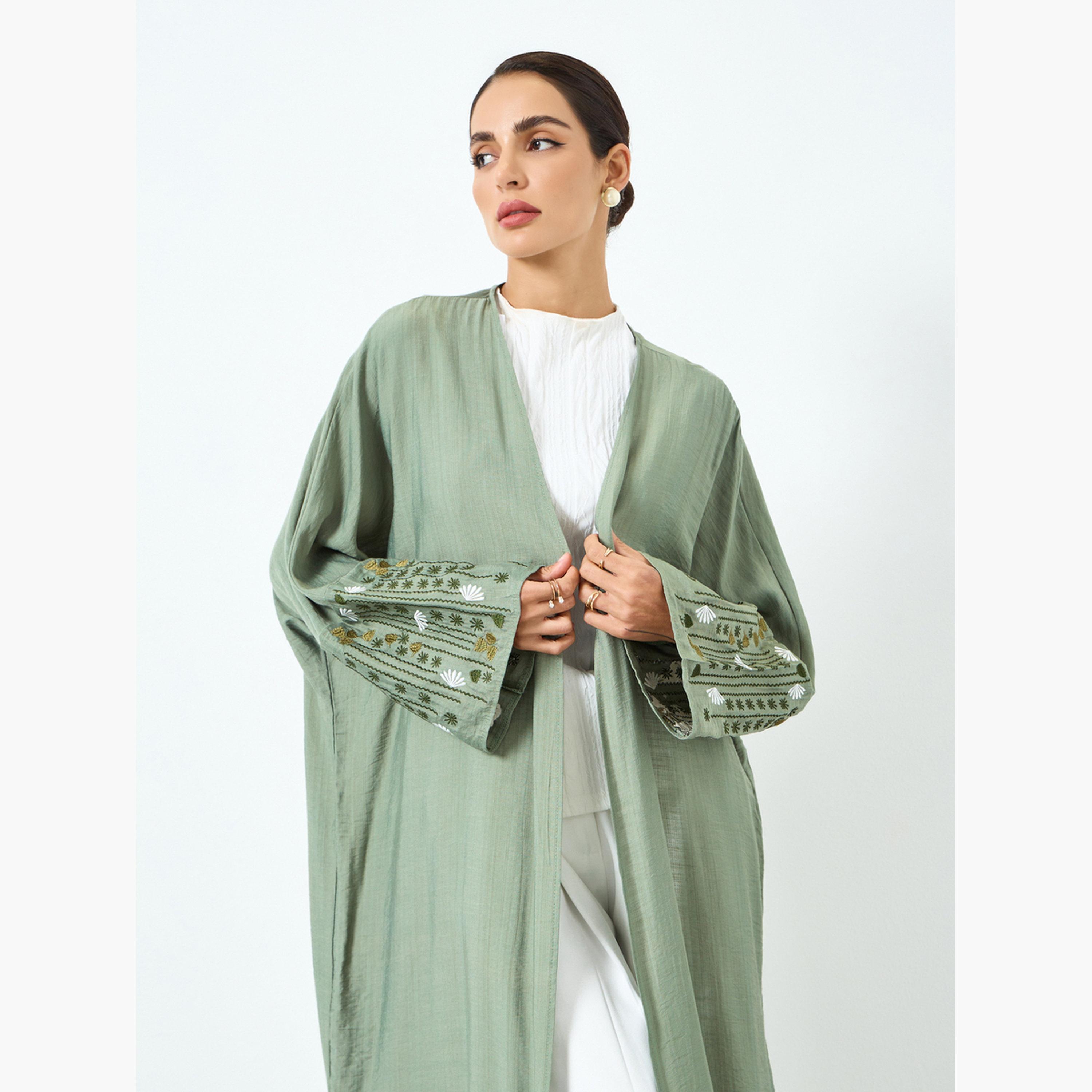 عباية مطرزة بأكمام طويلة-women-arabicclothing-abayas-image-2