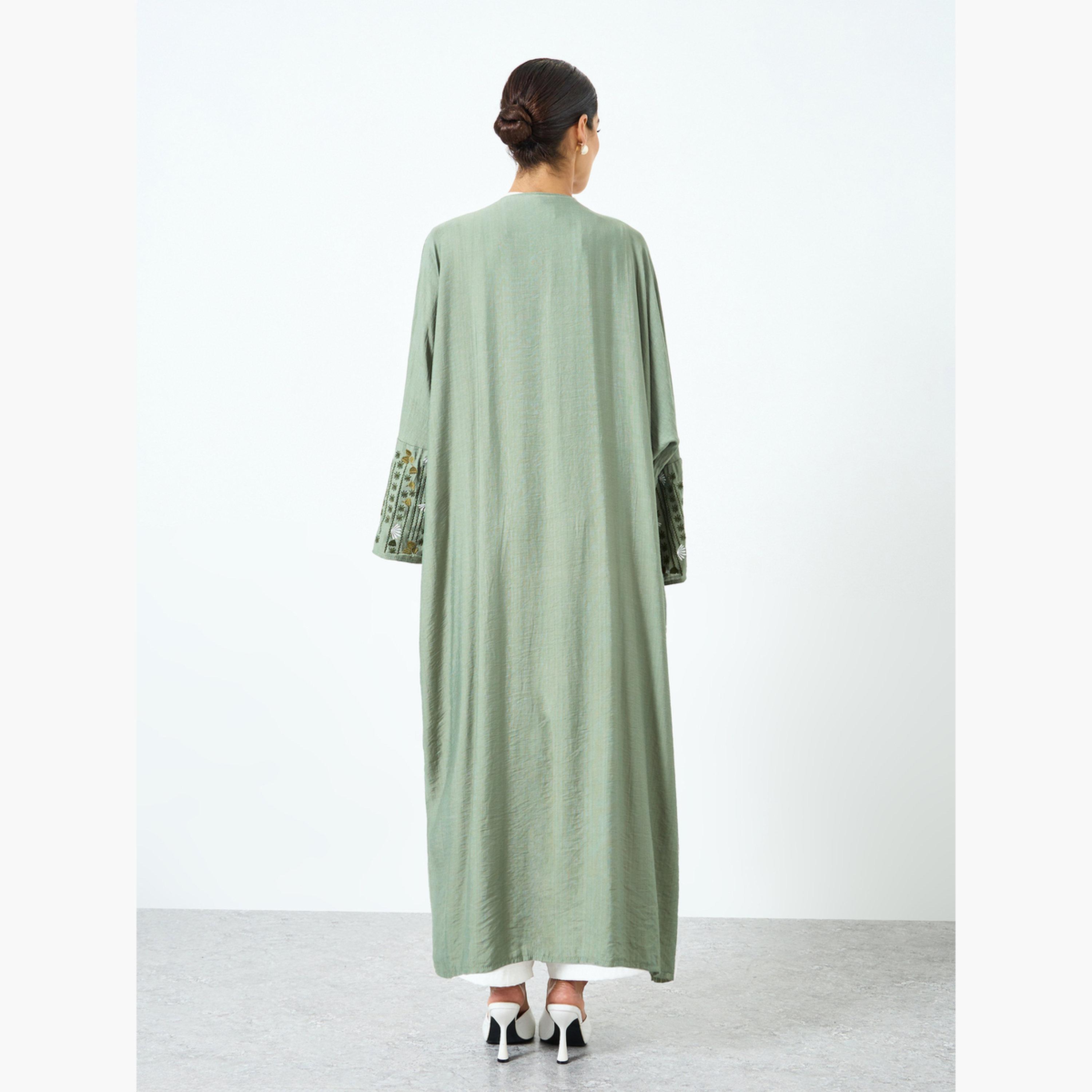 عباية مطرزة بأكمام طويلة-women-arabicclothing-abayas-image-4