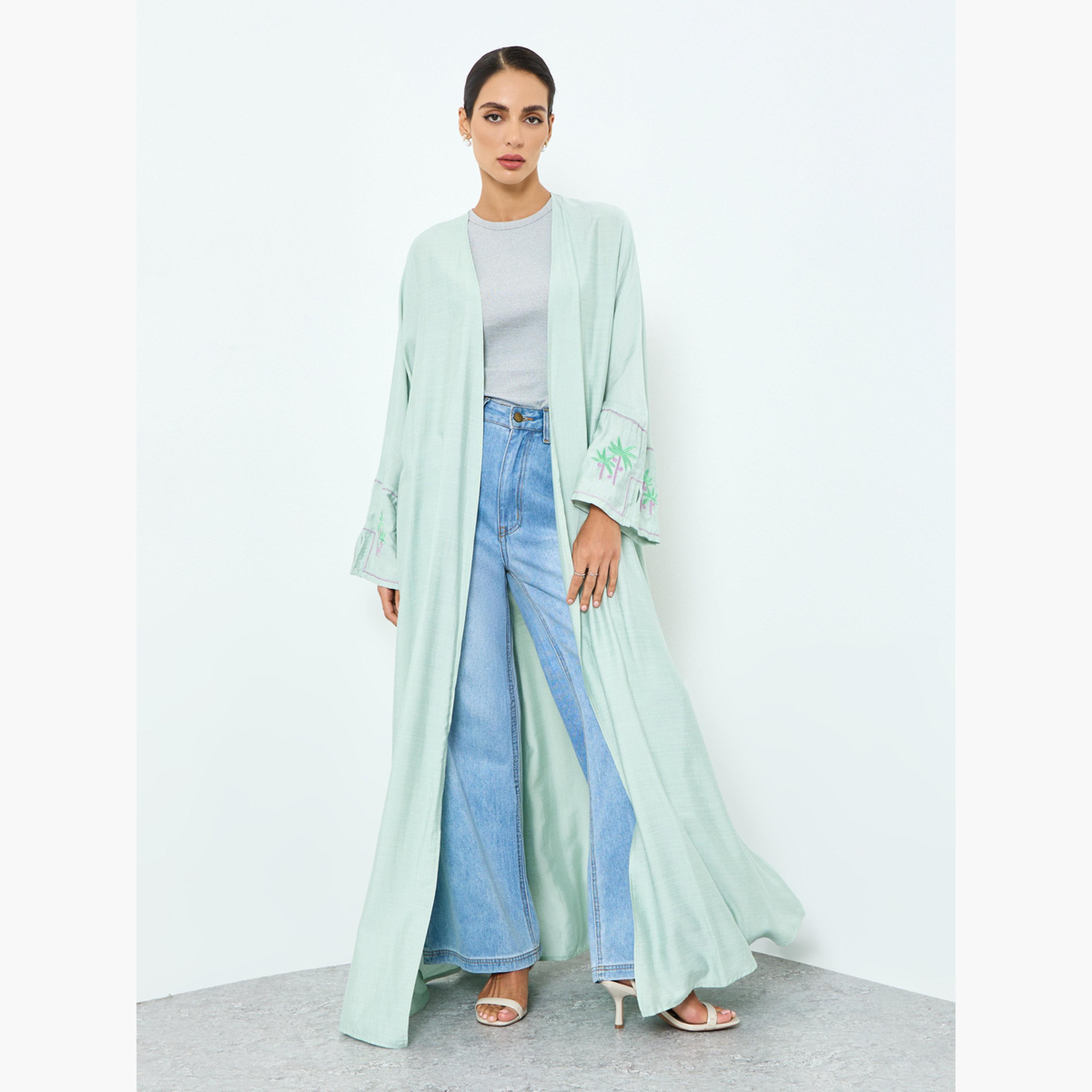 عباية مطرزة بأكمام طويلة-women-arabicclothing-abayas-image-1