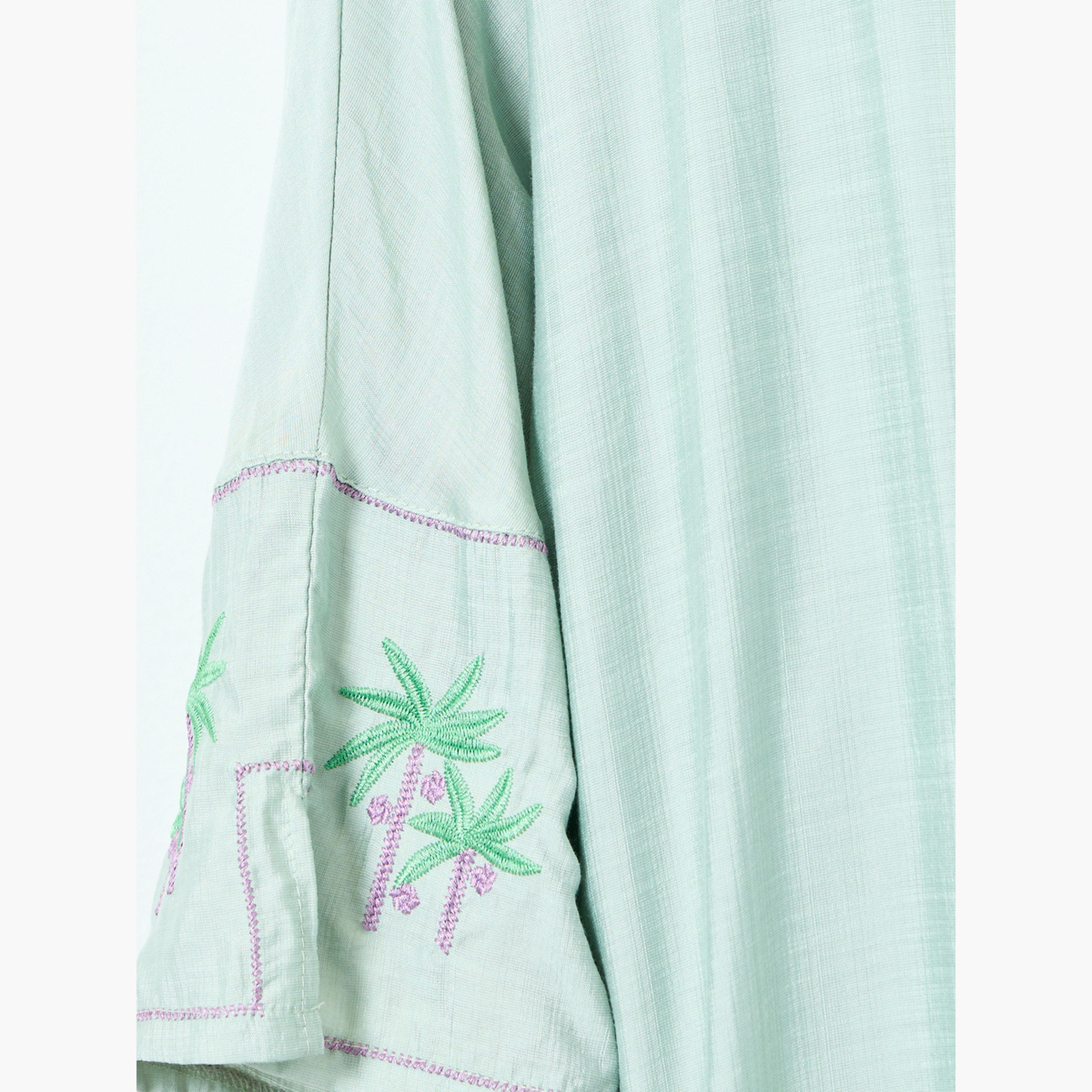 Take Two Women Green Embroidered Long Sleeve Abaya-women-arabicclothing-abayas-image-3