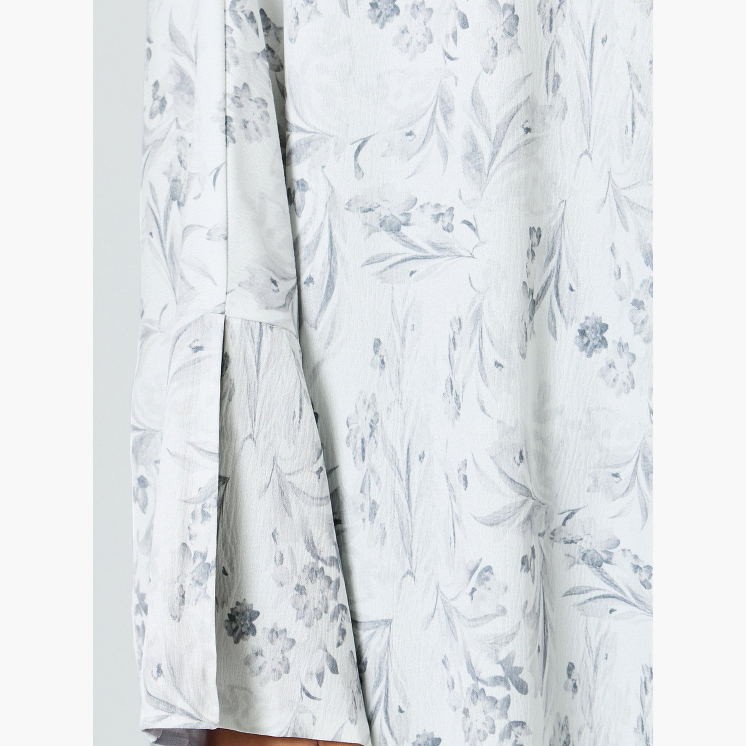 Take Two Women Floral Printed Slit Sleeve Abaya-women-arabicclothing-abayas-image-3