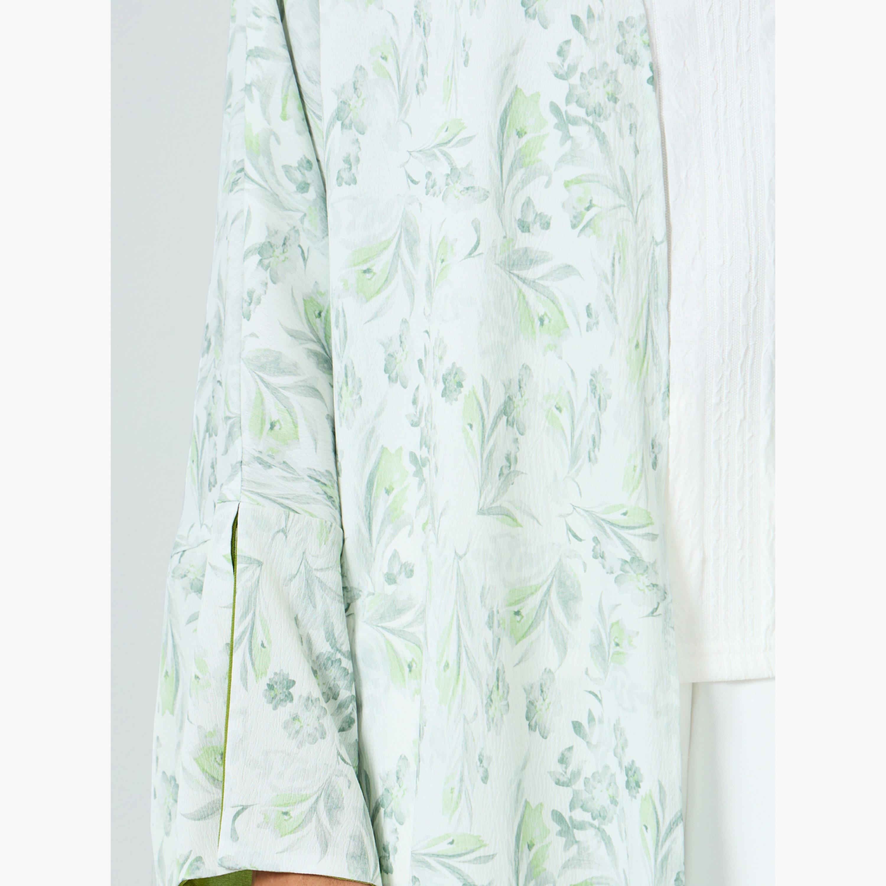 عباية بطبعة زهور وأكمام طويلة-women-arabicclothing-abayas-image-3