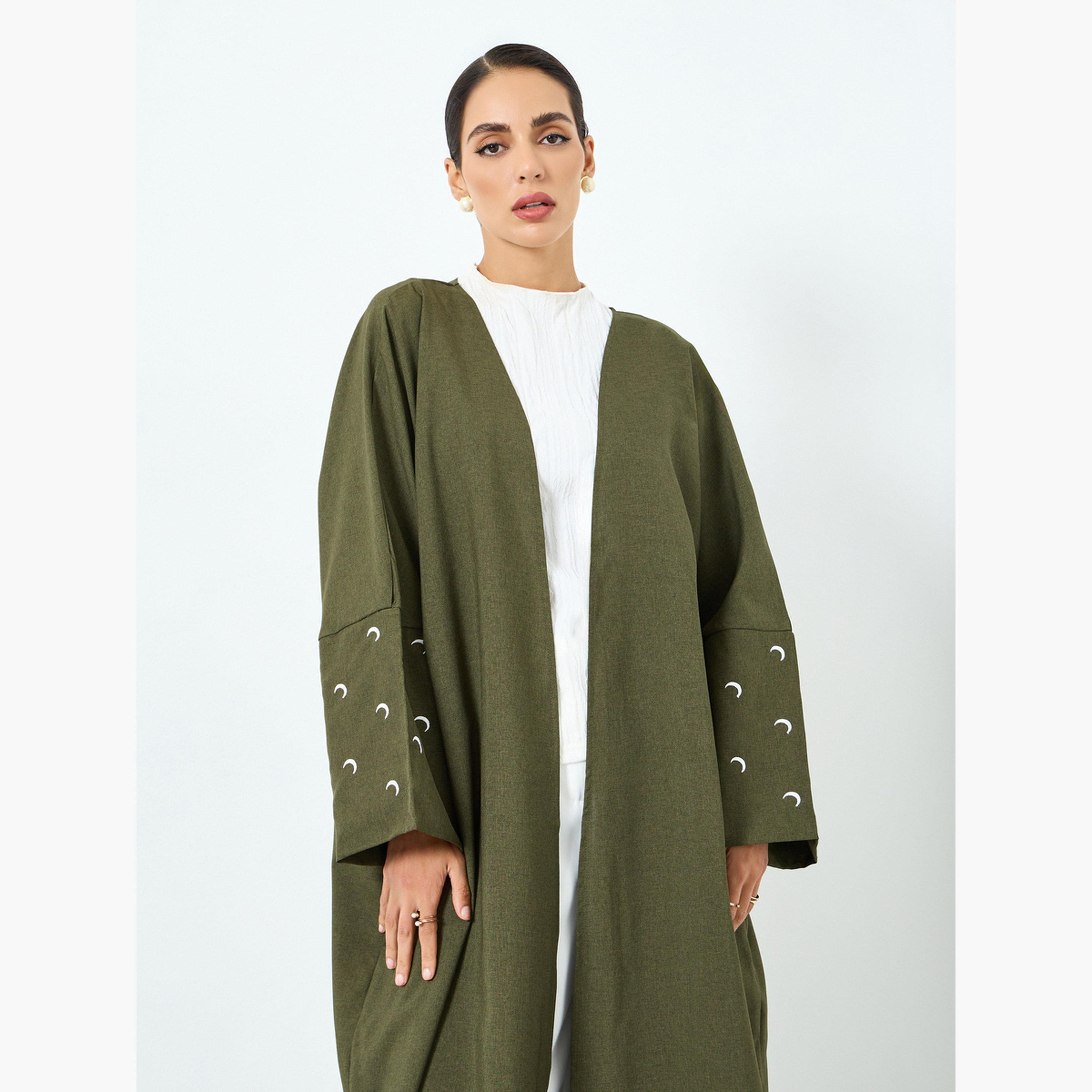 Take Two Women Green Long Sleeve with Moon Graphic Print Abaya-women-arabicclothing-abayas-image-2