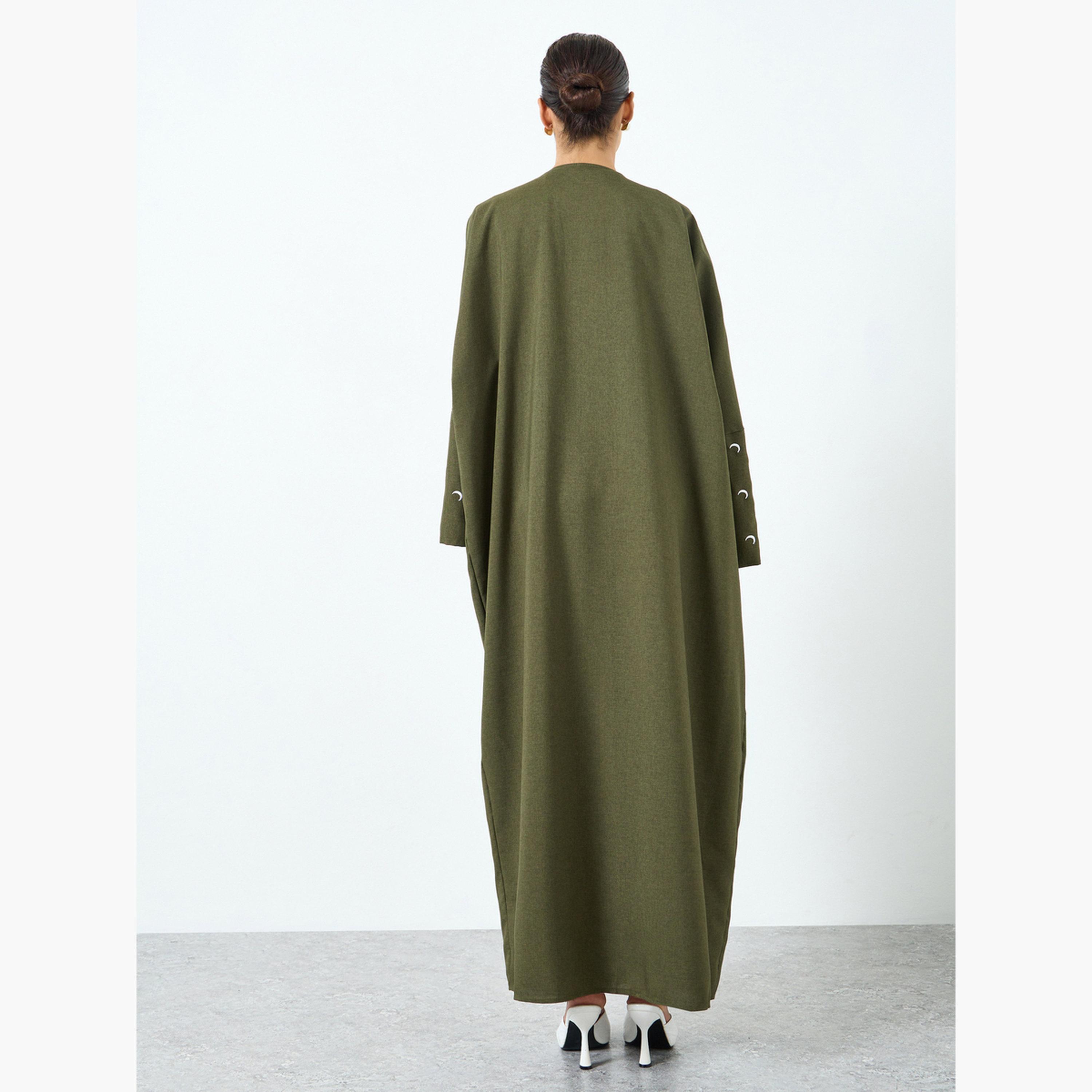Take Two Women Green Long Sleeve with Moon Graphic Print Abaya-women-arabicclothing-abayas-image-4