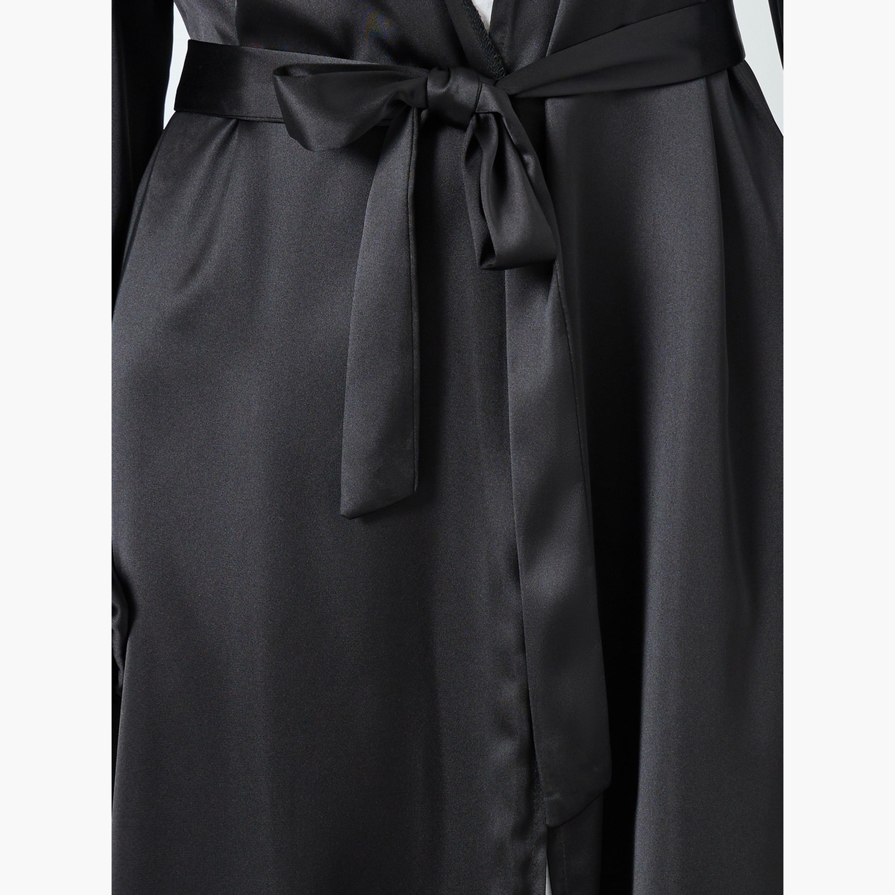 Take Two Women Black Solid Long Sleeve Abaya-women-arabicclothing-abayas-image-3