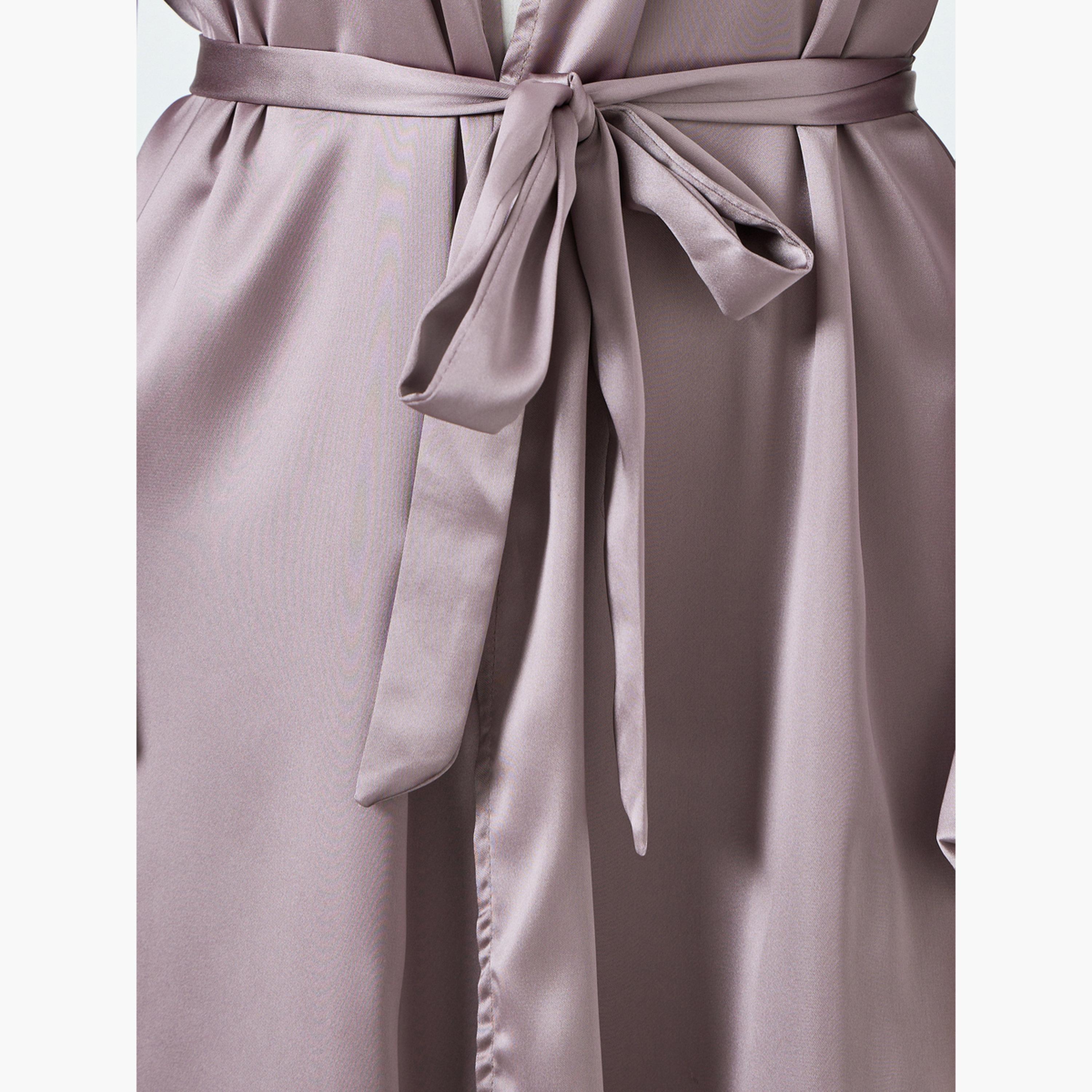 Take Two Women Lilac Solid Long Sleeve Stain Abaya-women-arabicclothing-abayas-image-3