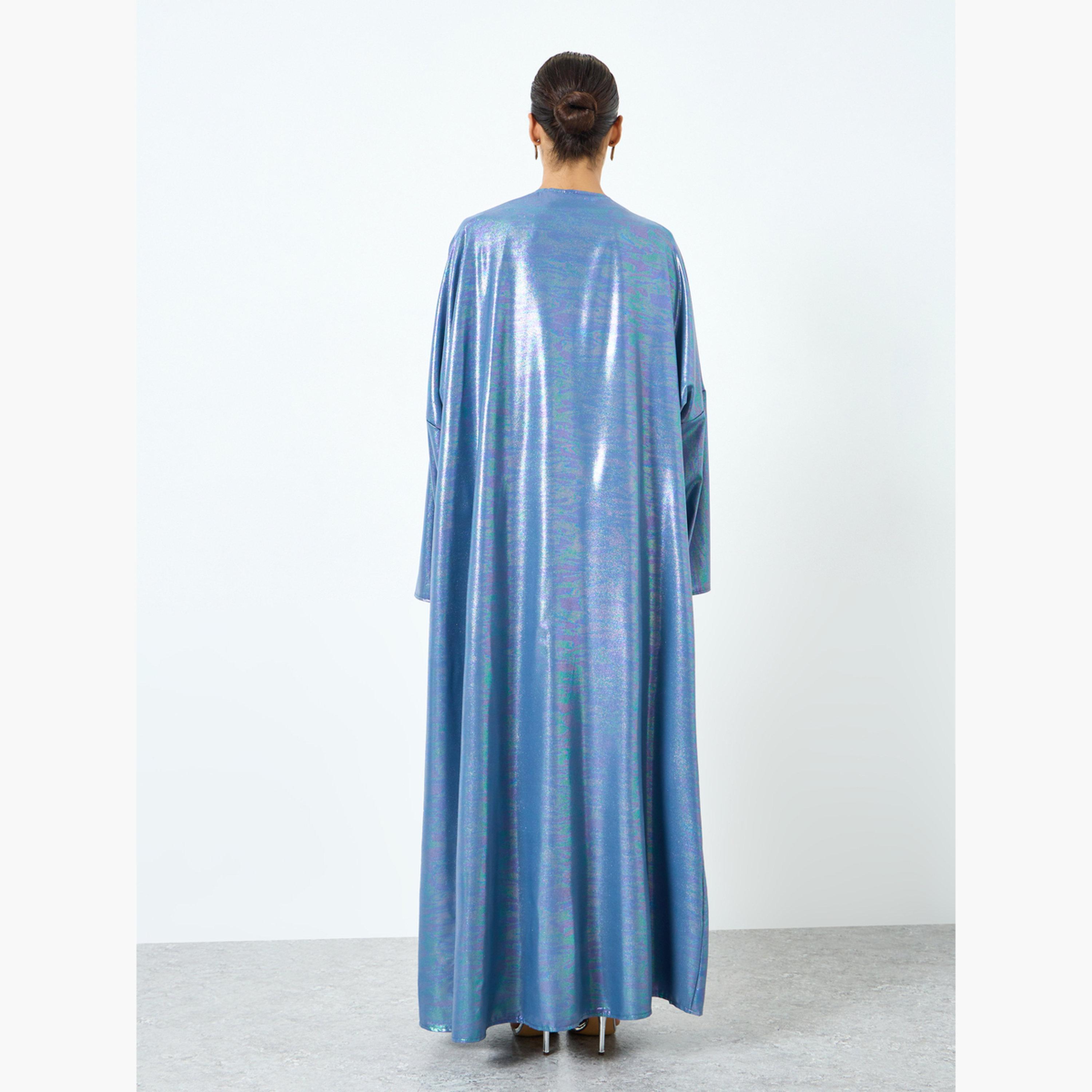 Take Two Women Blue Shimmering Long Sleeve Abaya-women-arabicclothing-abayas-image-4