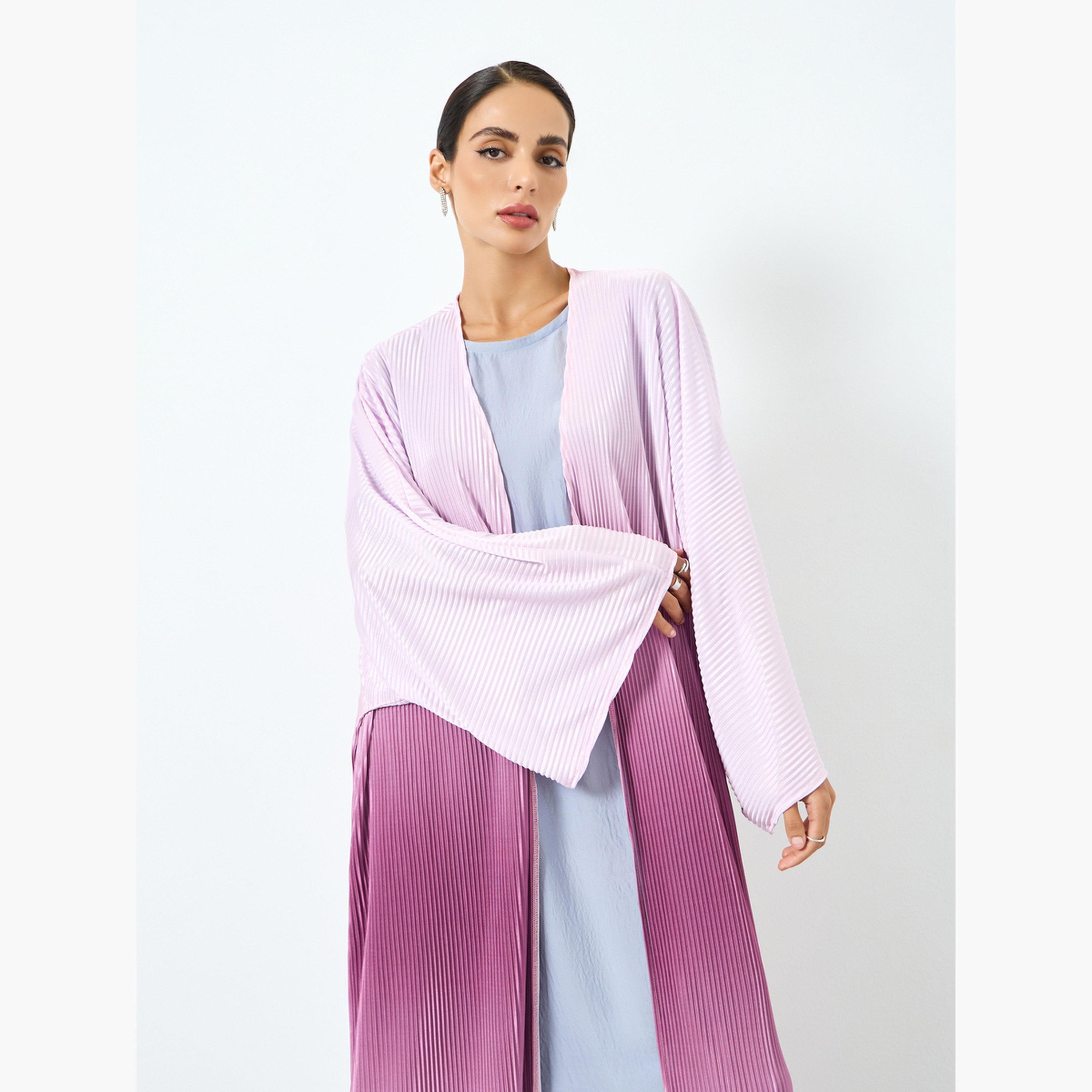 Take Two Women Ombre Textured Flare Sleeve Abaya-women-arabicclothing-abayas-image-2