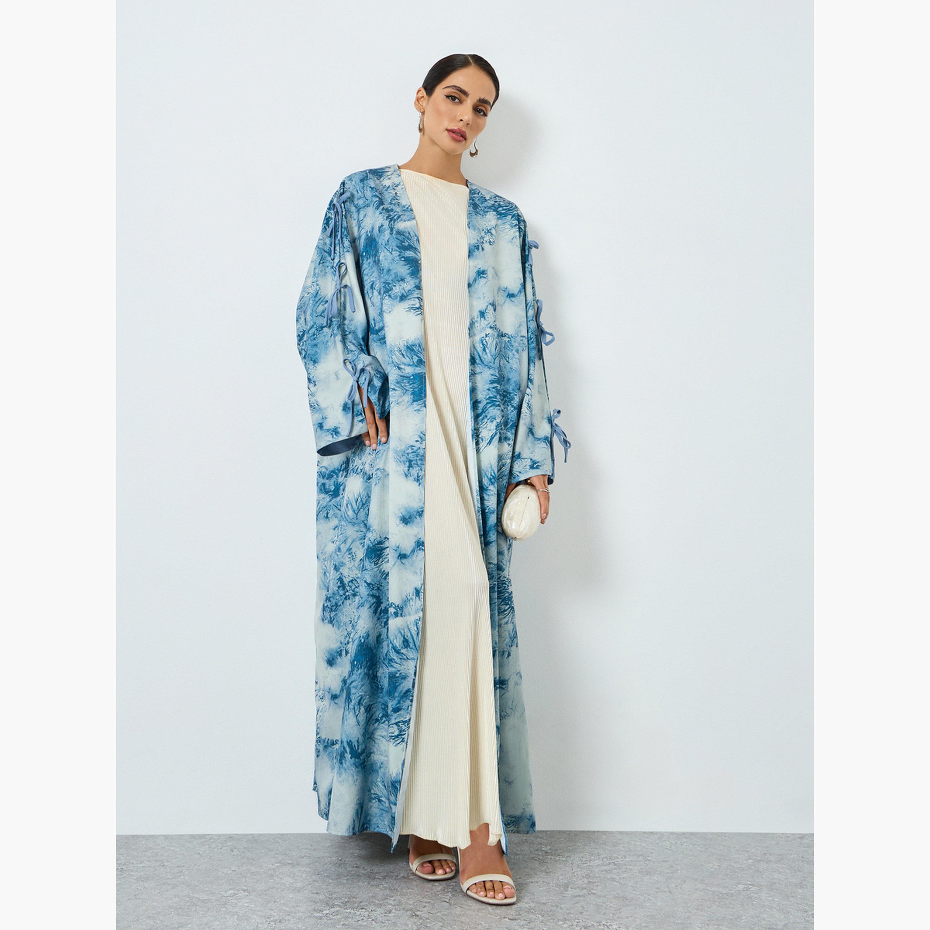 Take Two Women Graphic Printed Long Sleeve Abaya-women-arabicclothing-abayas-image-1