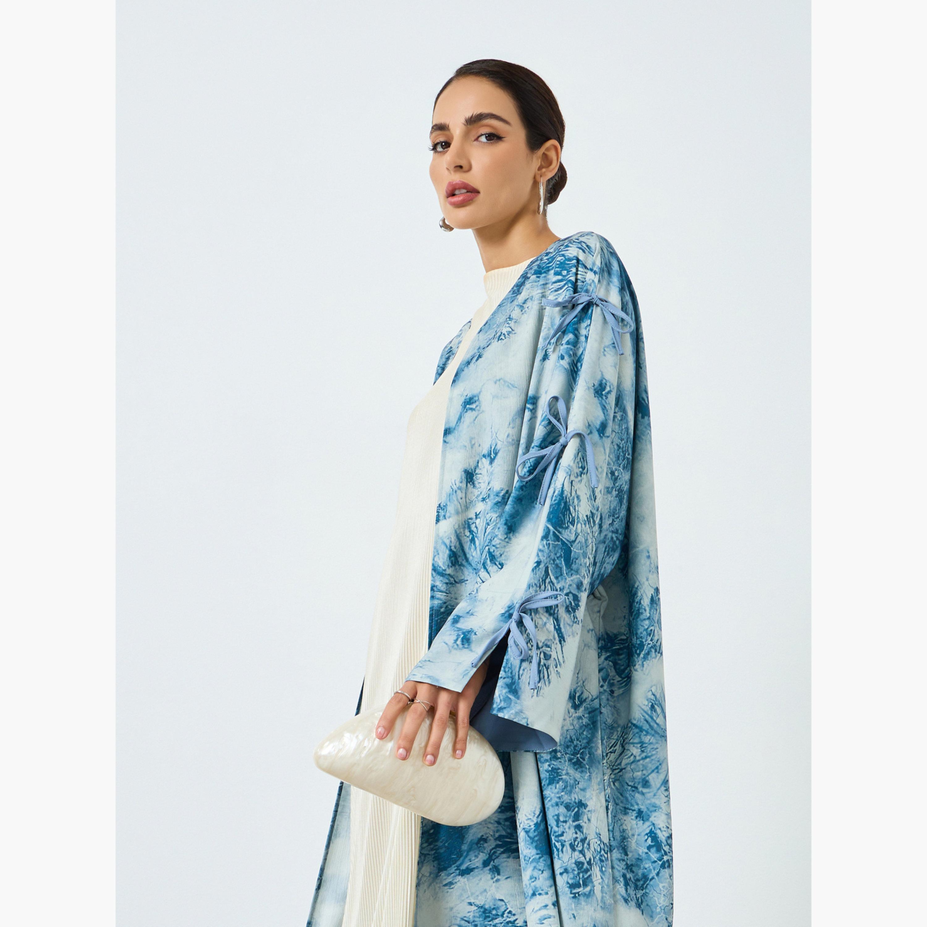 Take Two Women Graphic Printed Long Sleeve Abaya-women-arabicclothing-abayas-image-2