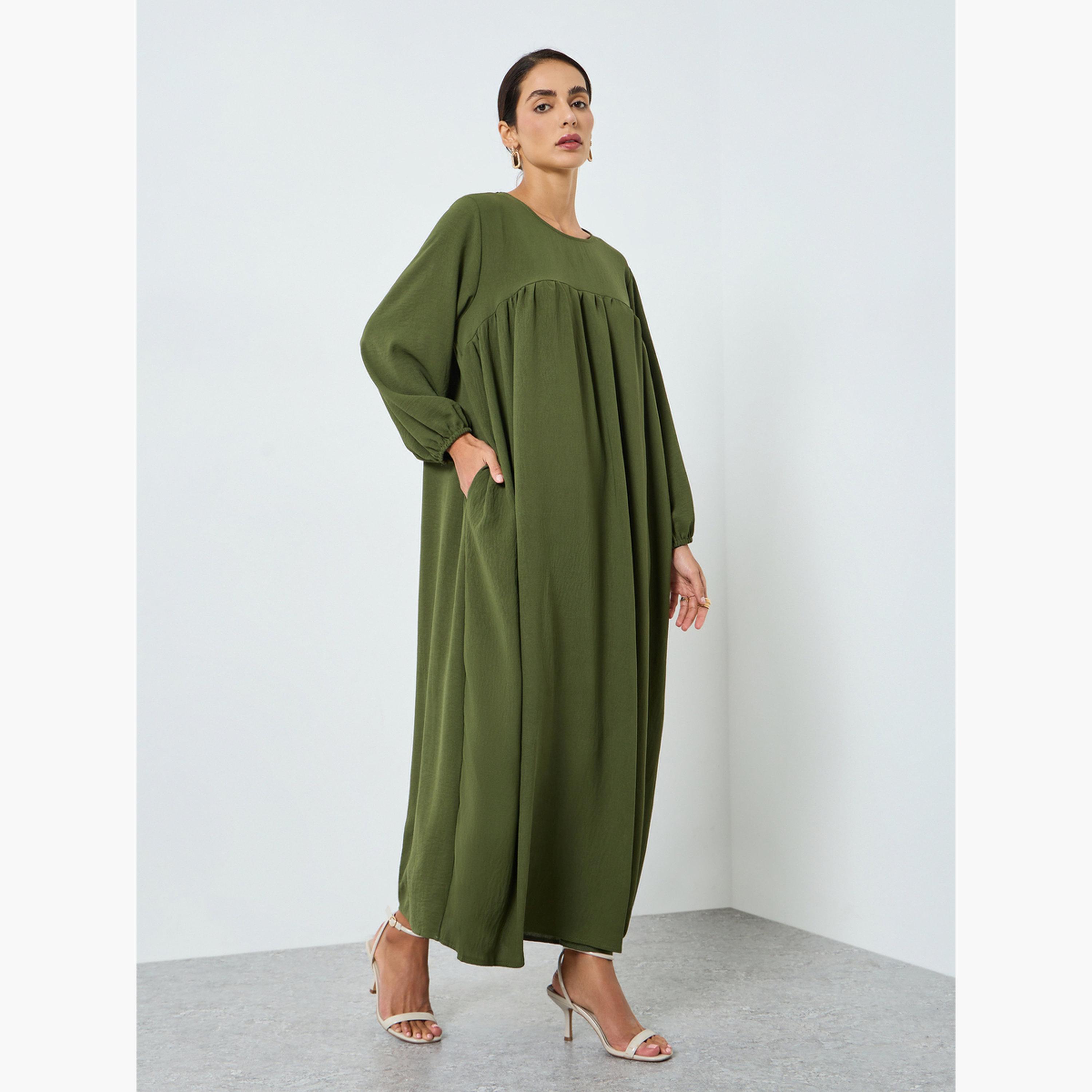 جلابية بتفاصيل كسرات للنساء-women-arabicclothing-jalabiyas-image-2