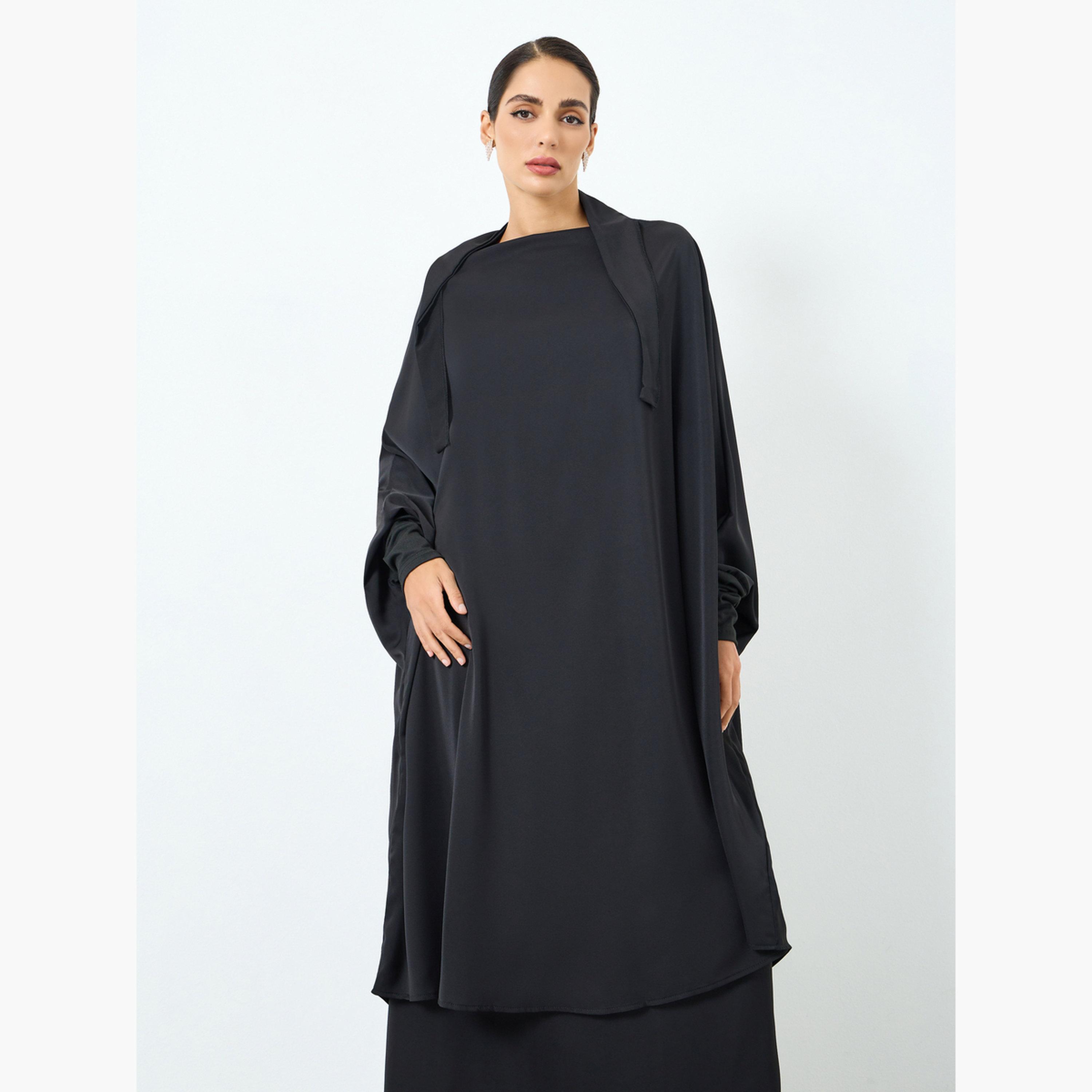 طقم عباية بأكمام خفاش وتنورة-women-arabicclothing-sets-image-2