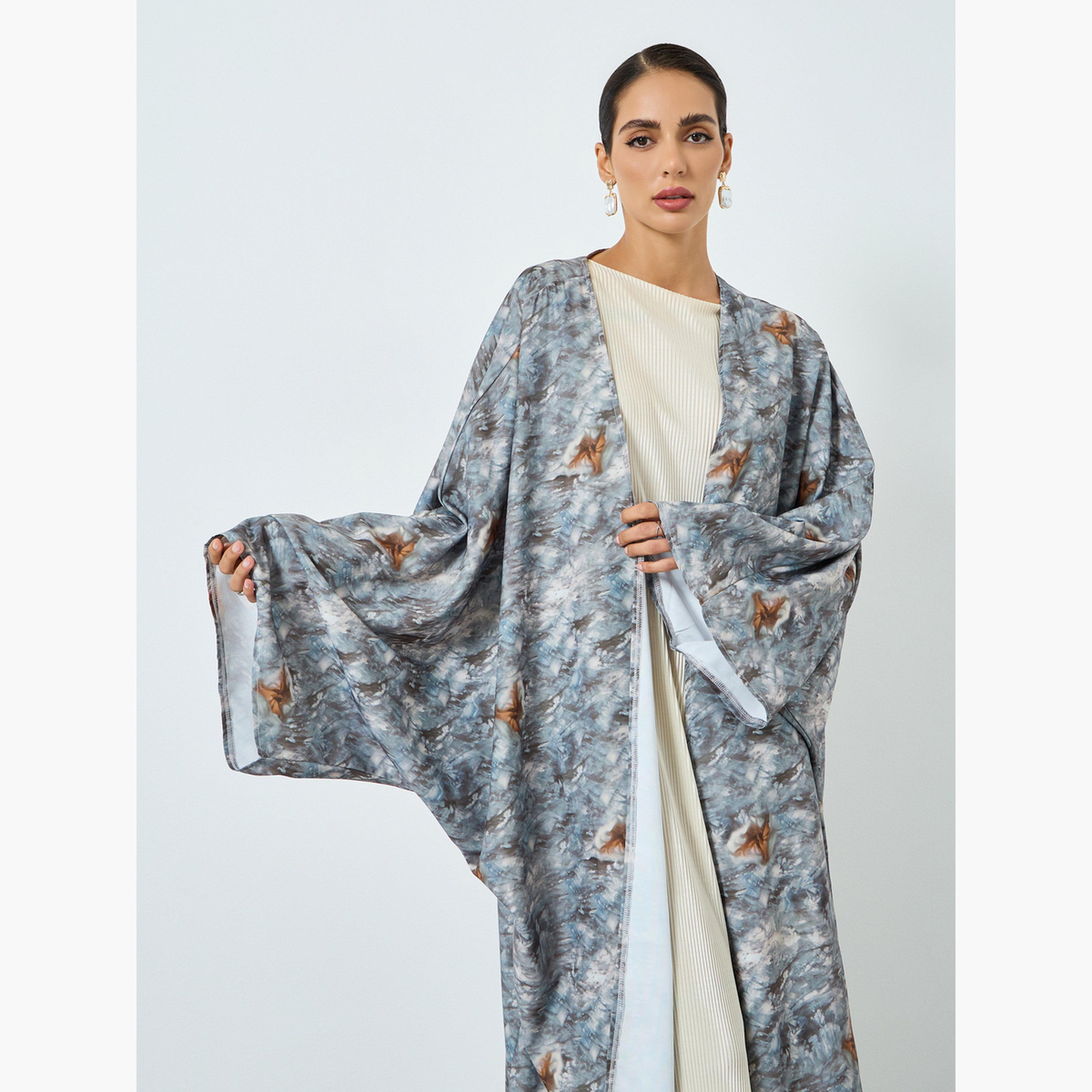 عباية بأكمام خفاش وطبعة جرافيك-women-arabicclothing-abayas-image-2