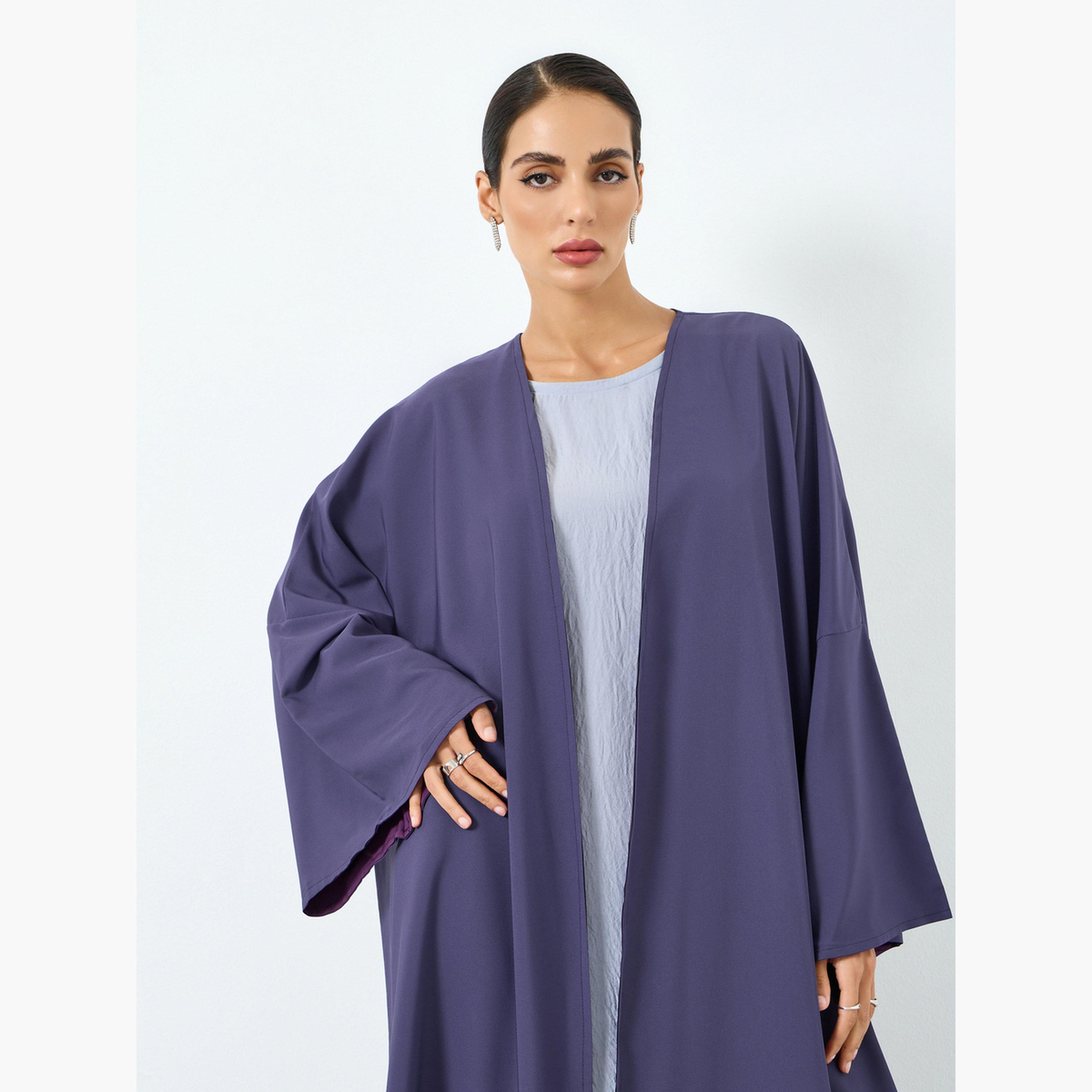 عباية سادة بأكمام طويلة-women-arabicclothing-abayas-image-2