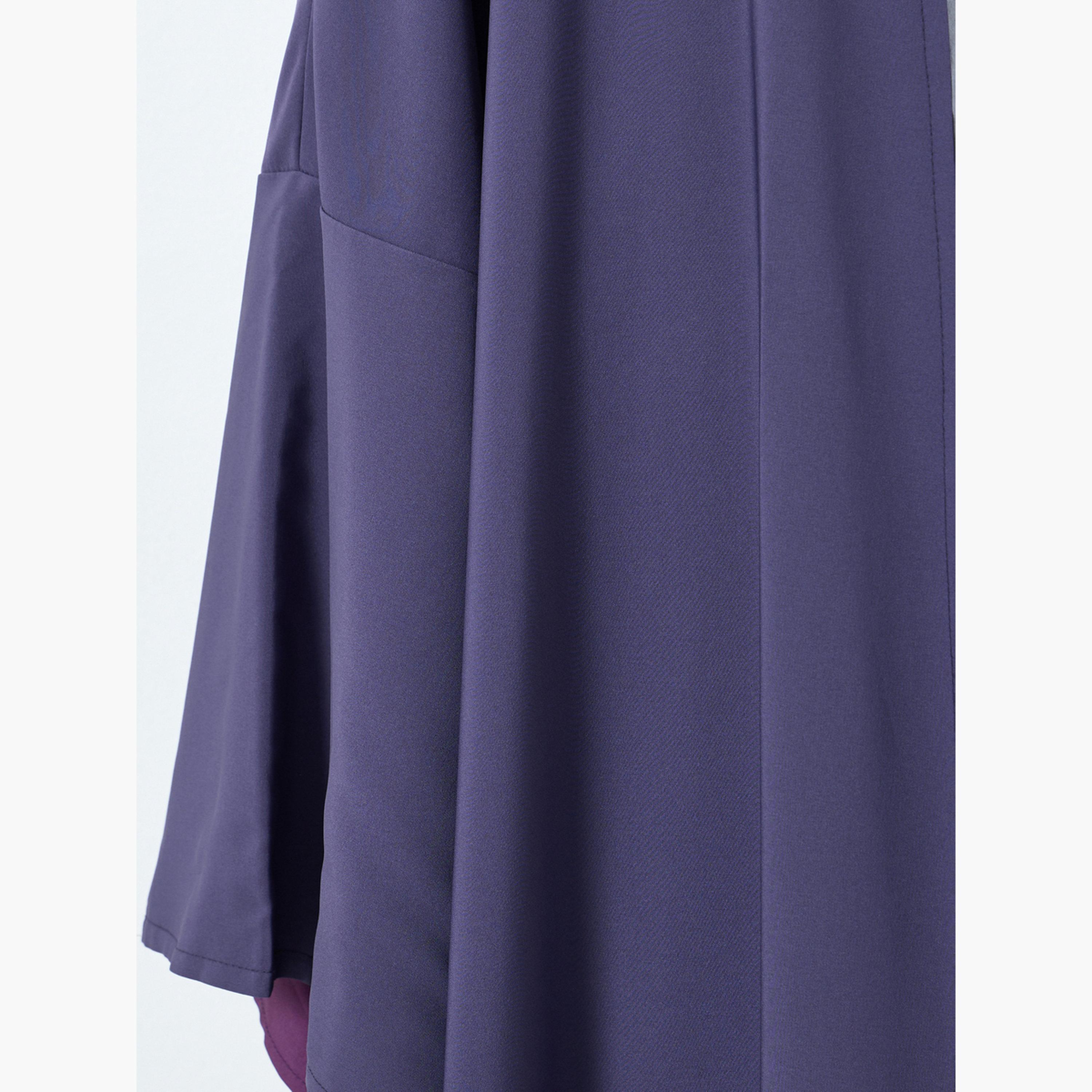 Take Two Women Purple Solid Long Sleeve Abaya-women-arabicclothing-abayas-image-3