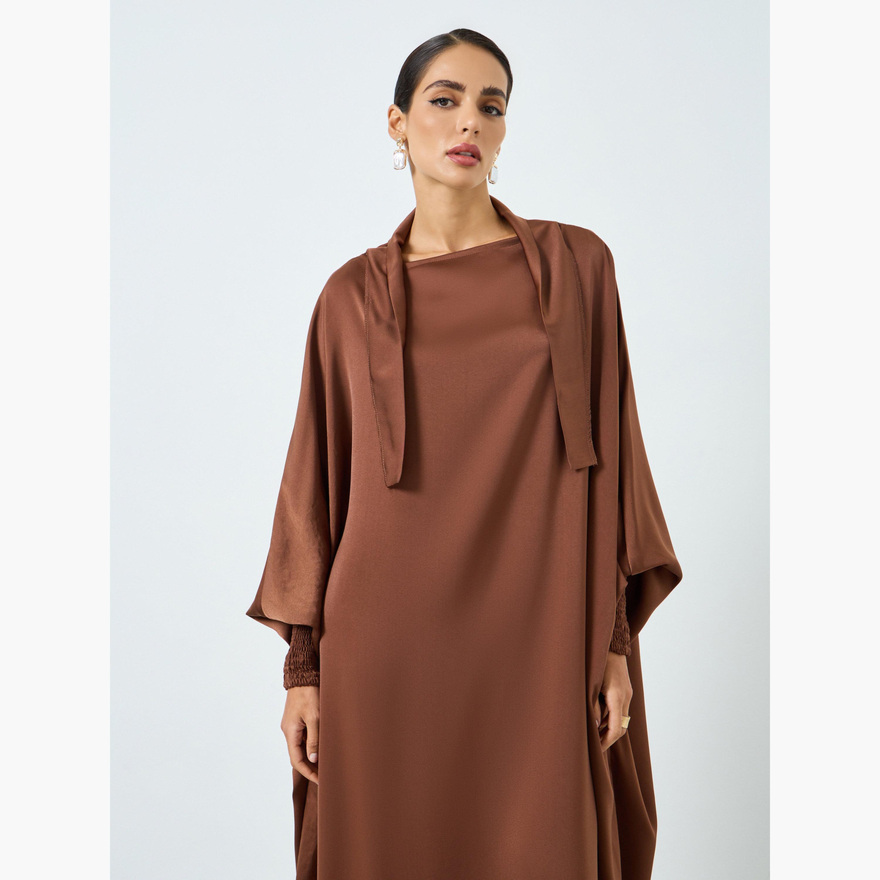 جلابية بأكمام خفاش وتصميم واسع من الأسفل-women-arabicclothing-jalabiyas-image-2