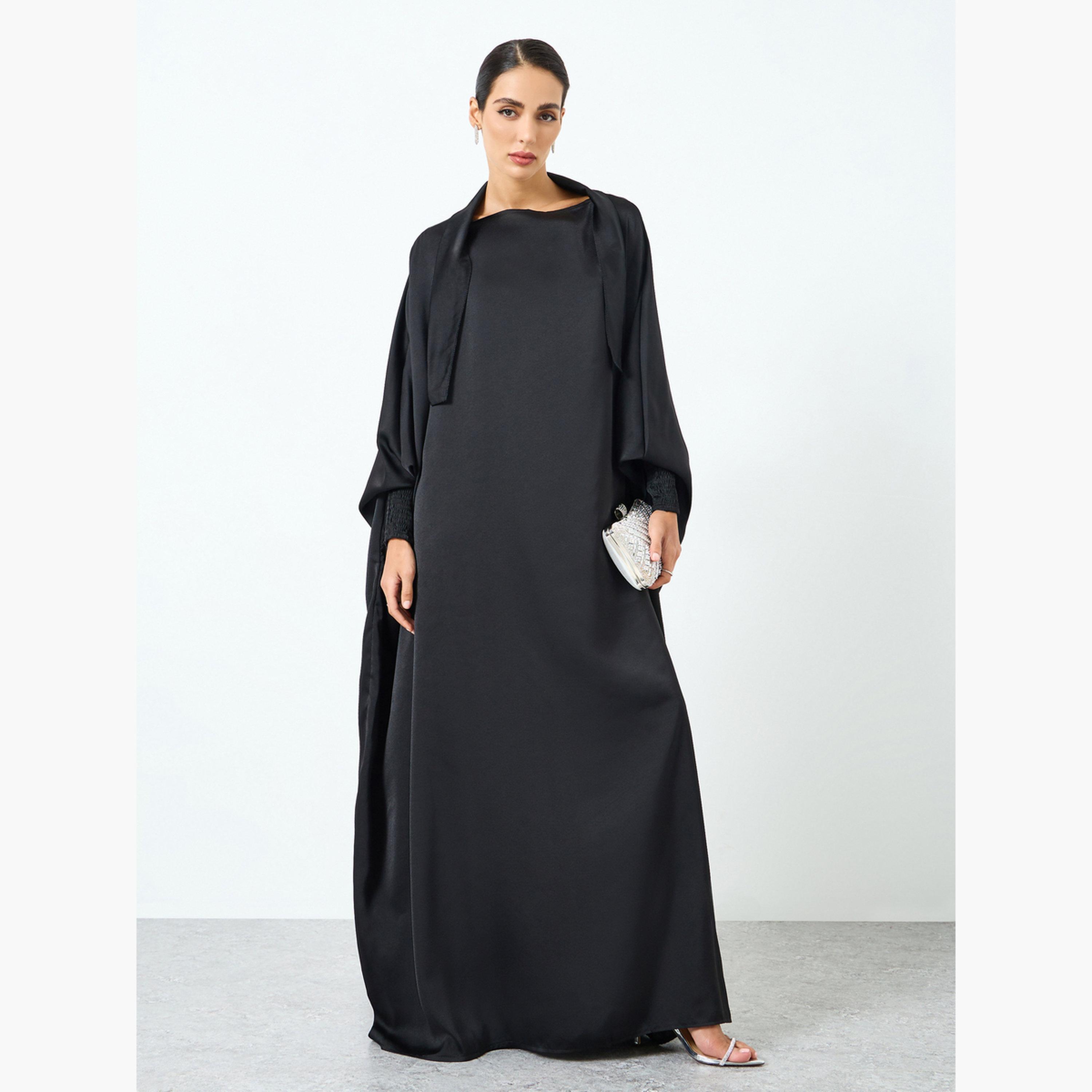 Take Two Women Black Kimono Sleeve Abaya-women-arabicclothing-jalabiyas-image-1