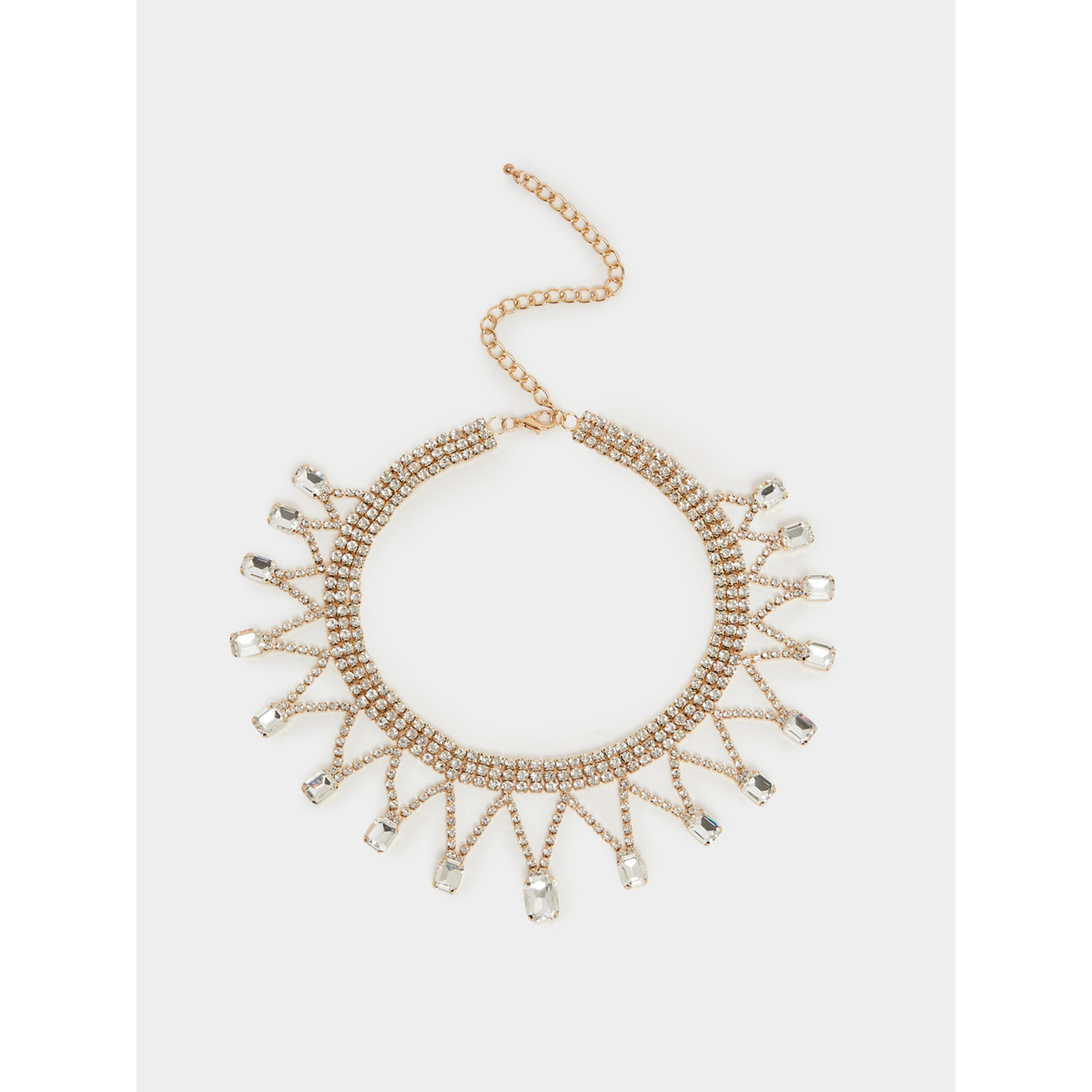Styli Gold Tone Diamante Chain Necklace-women-watchesandjewellery-jewellery-necklacesandpendants-image-1