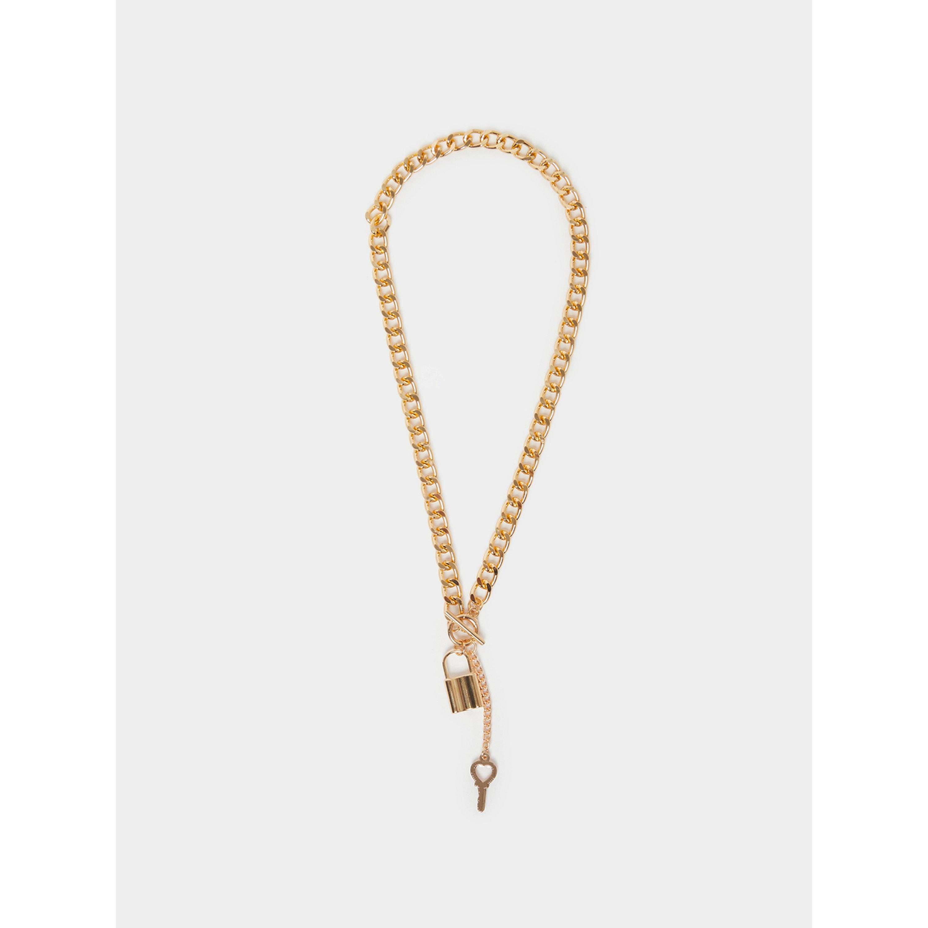 عقد سلسلة بقلادة قفل ومفتاح-women-watchesandjewellery-jewellery-necklacesandpendants-image-1