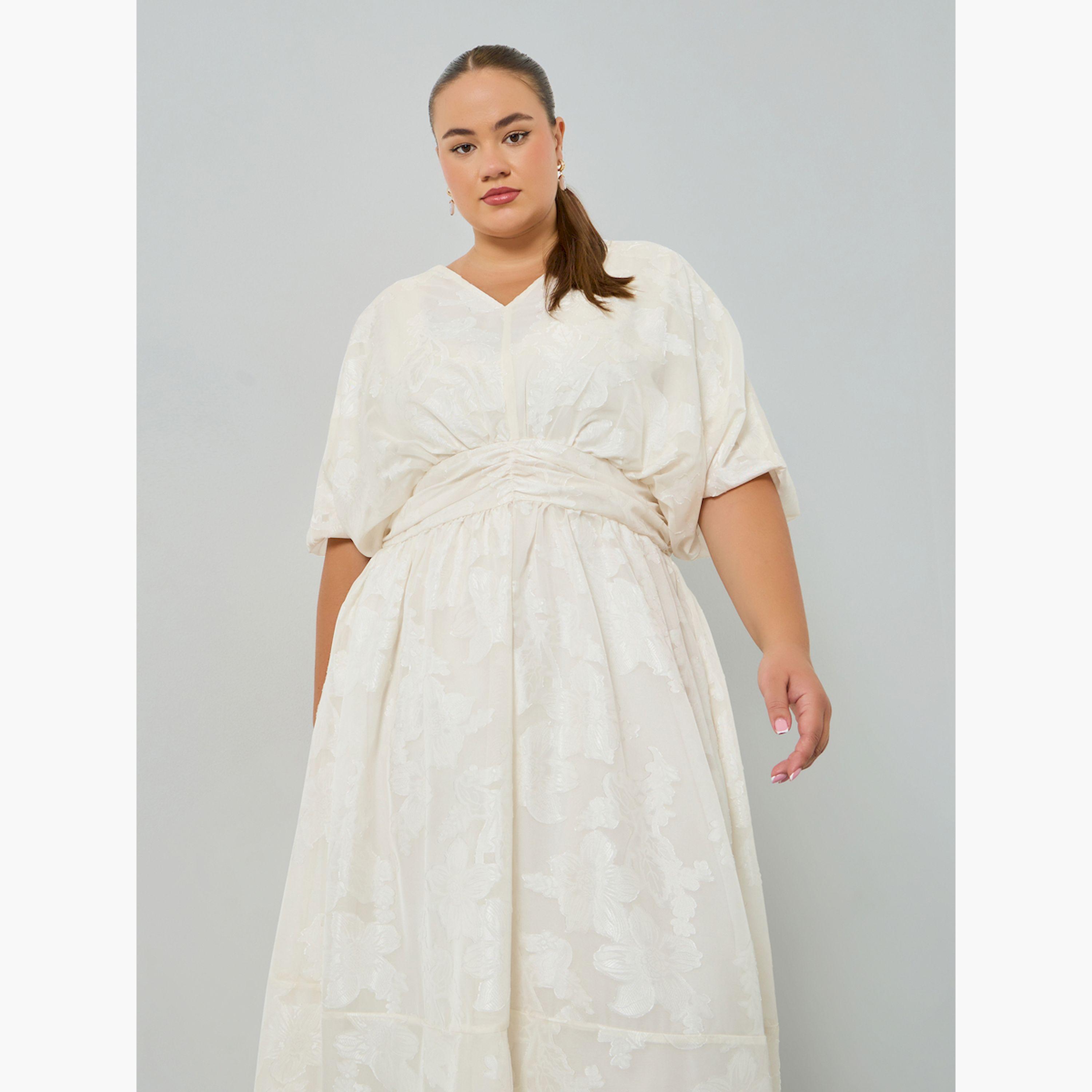 فستان ميدي مقاس كبير بحافة واسعة-women-clothing-dresses-image-2