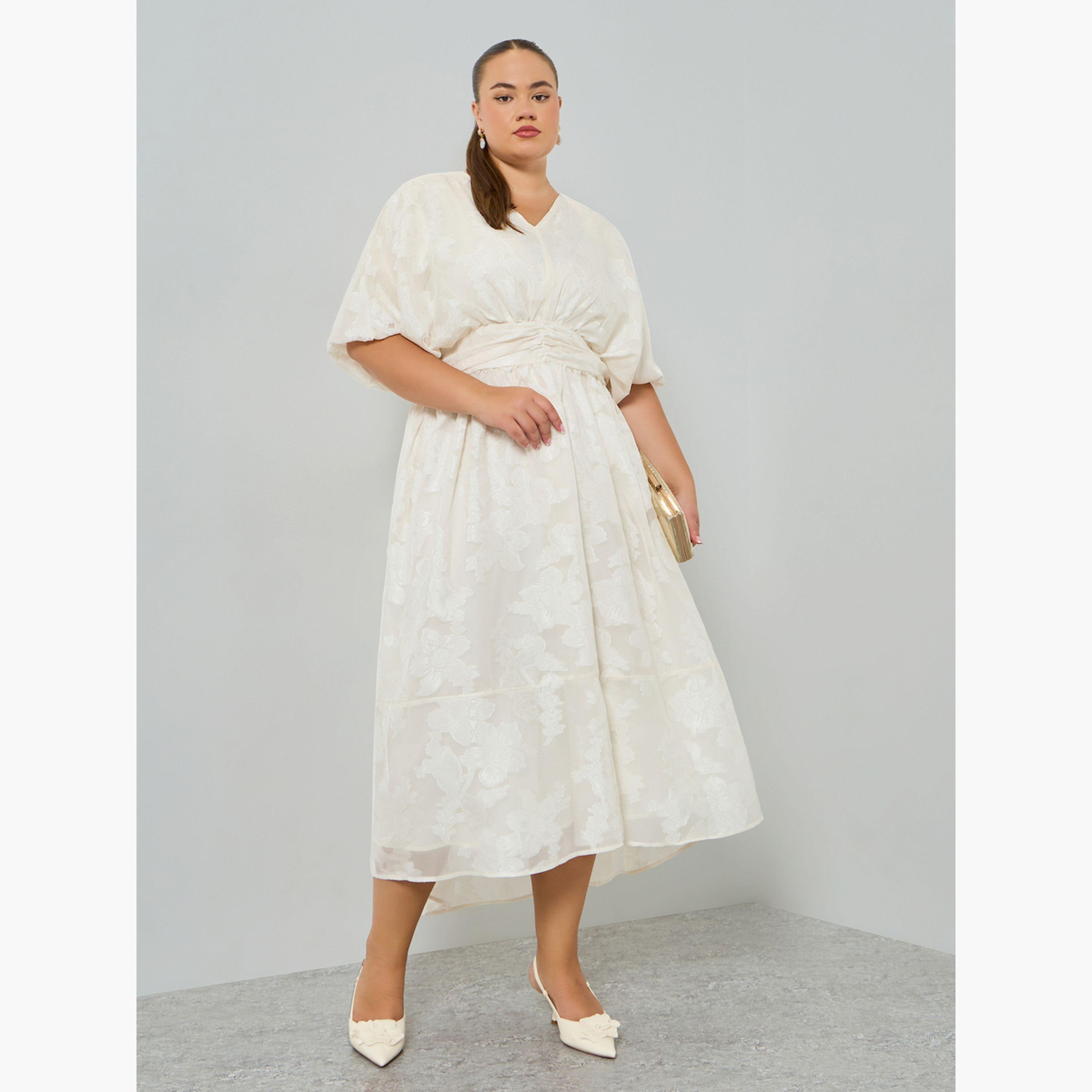 فستان ميدي مقاس كبير بحافة واسعة-women-clothing-dresses-image-3