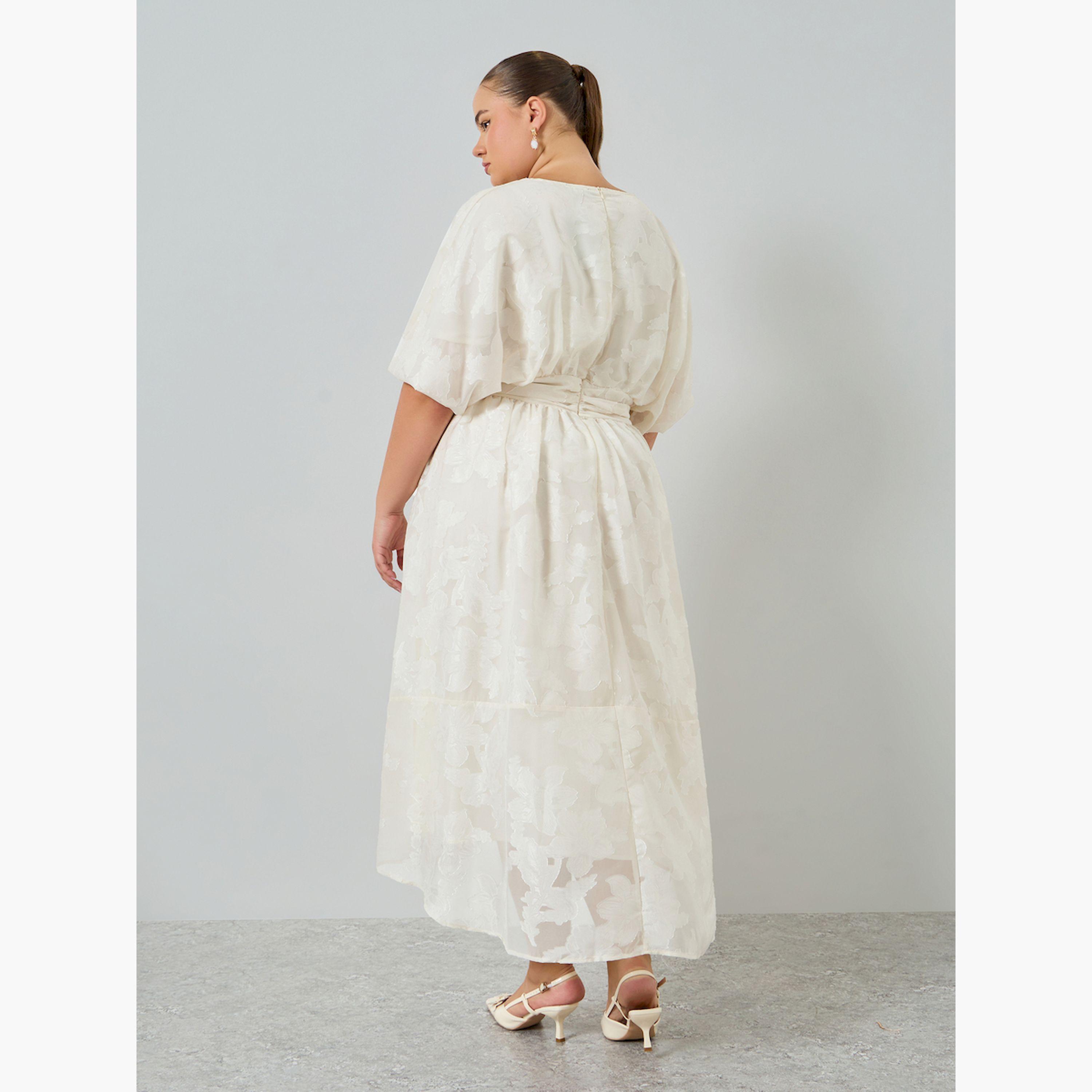 فستان ميدي مقاس كبير بحافة واسعة-women-clothing-dresses-image-4