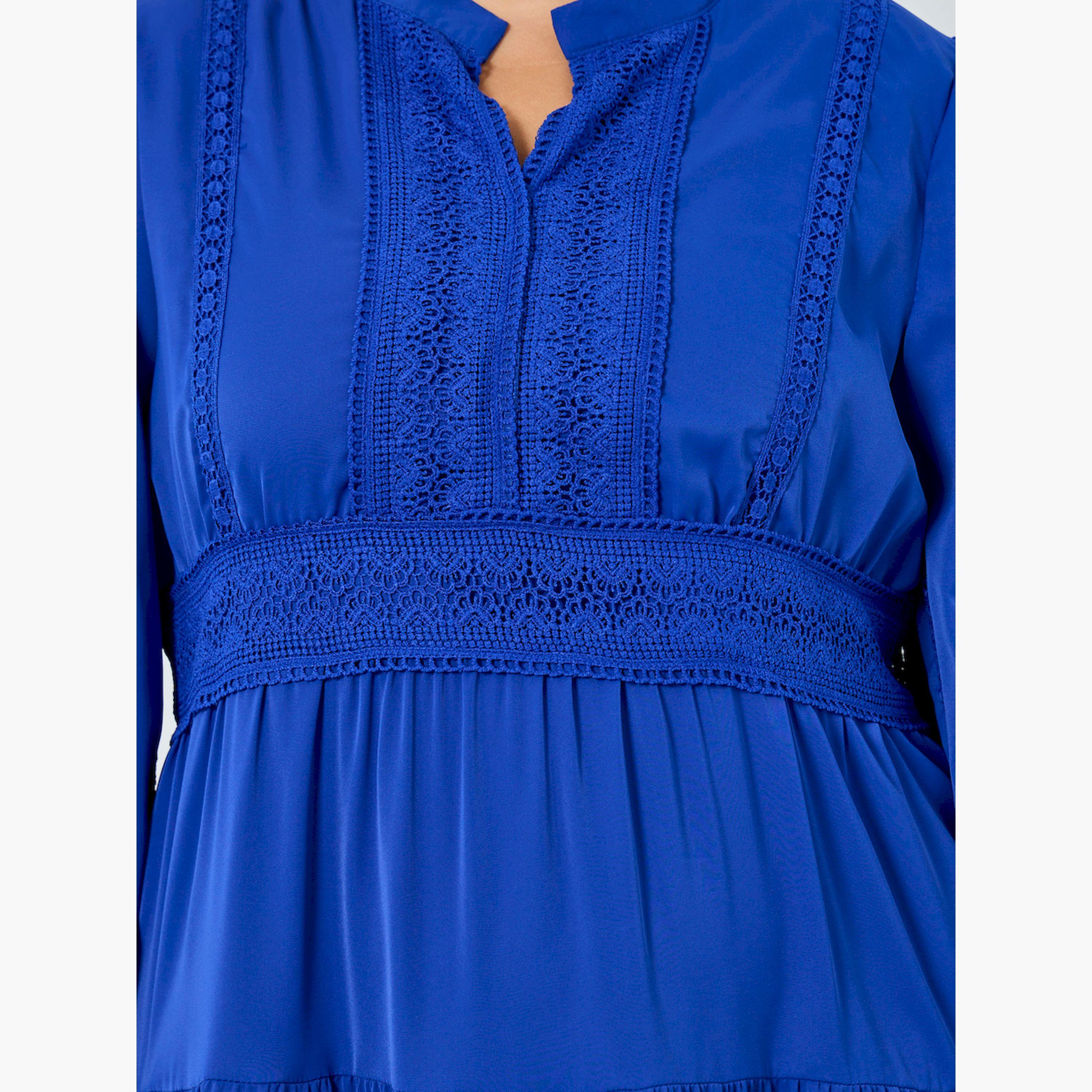 Styli Plus Size Blue Long Sleeves Tiered Maxi Dress-women-clothing-dresses-image-5
