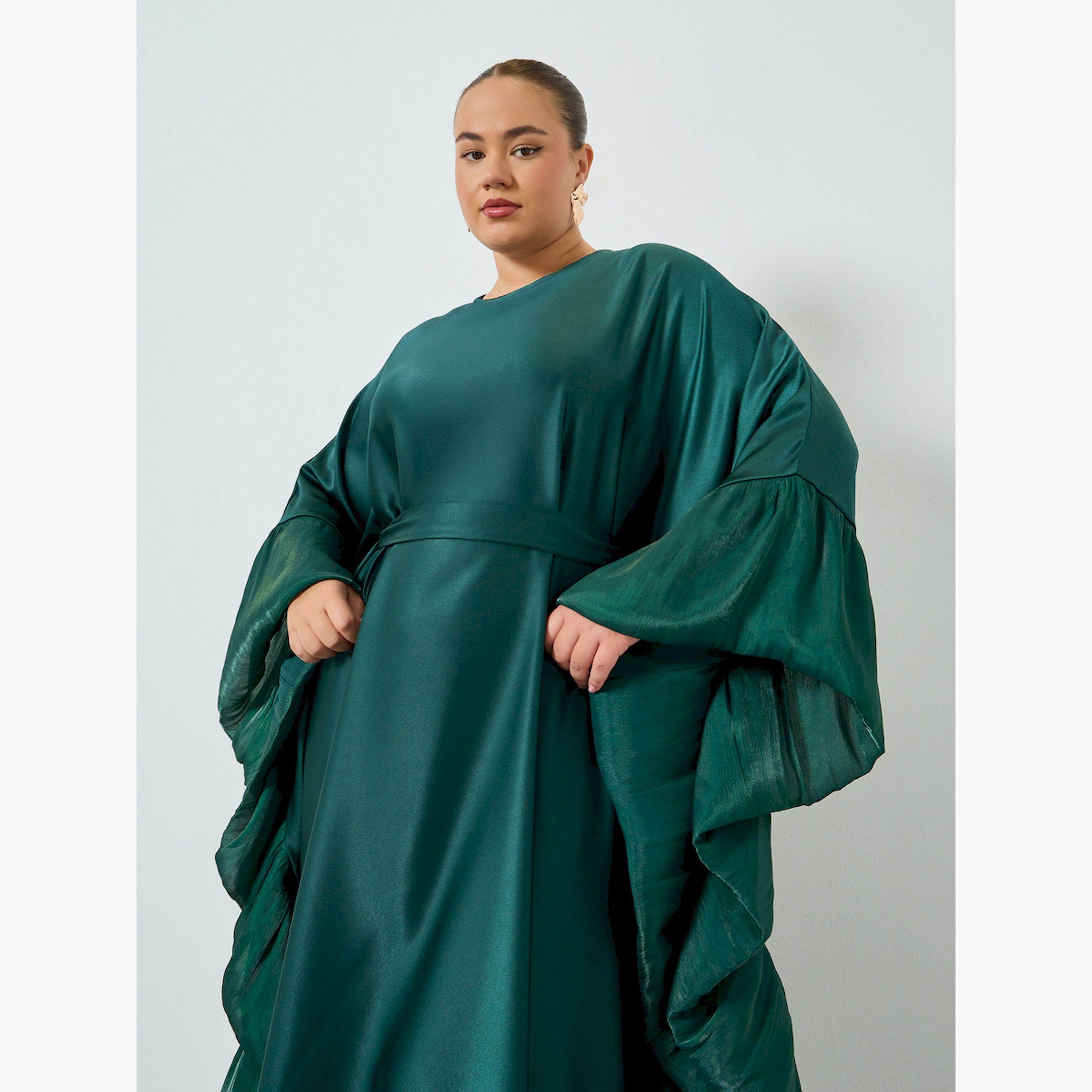 قفطان ماكسي بأكمام بكشكش بمقاس كبير-women-clothing-dresses-image-2