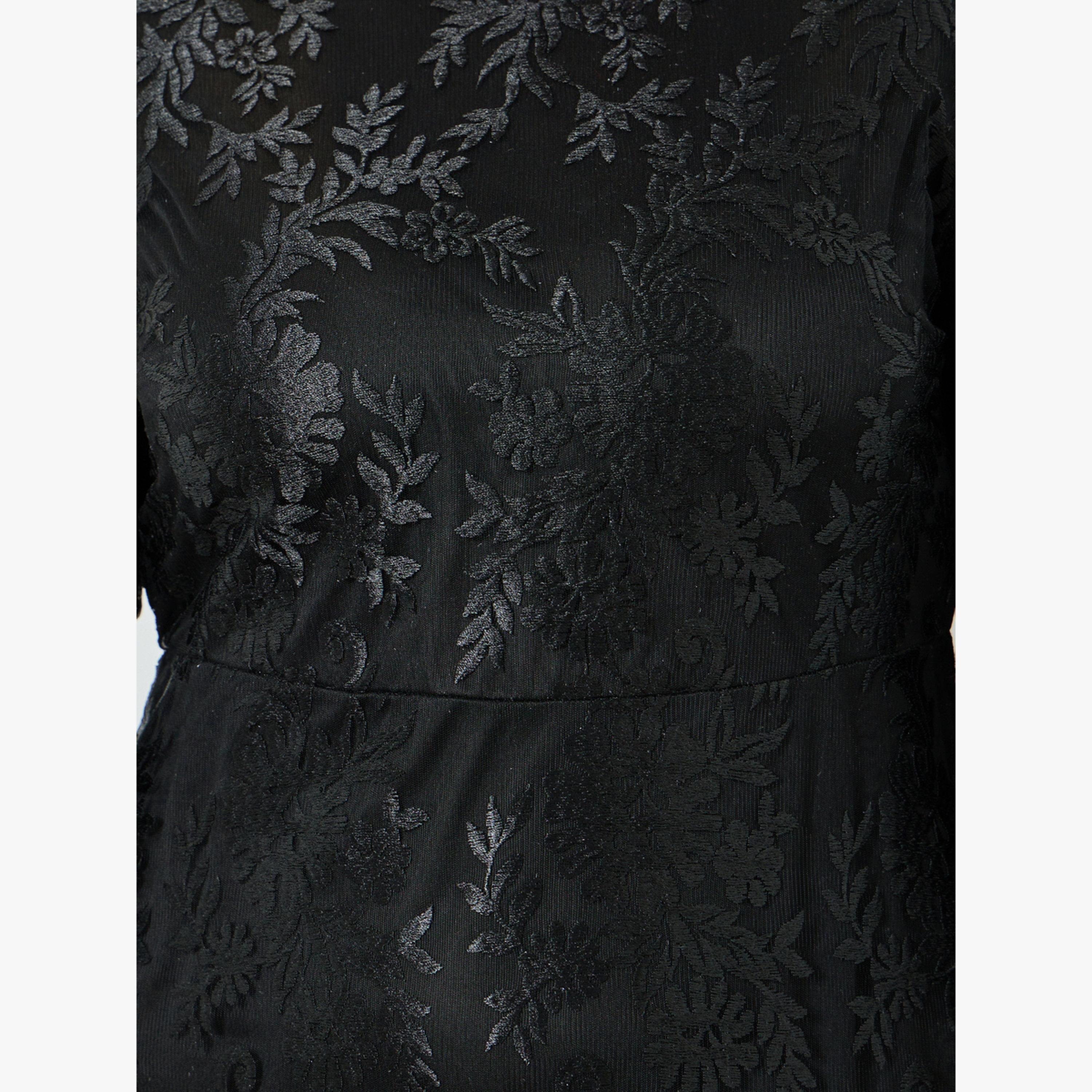 فستان ماكسي دانتيل بحافة واسعة وأكمام طويلة بمقاس كبير-women-clothing-dresses-image-5