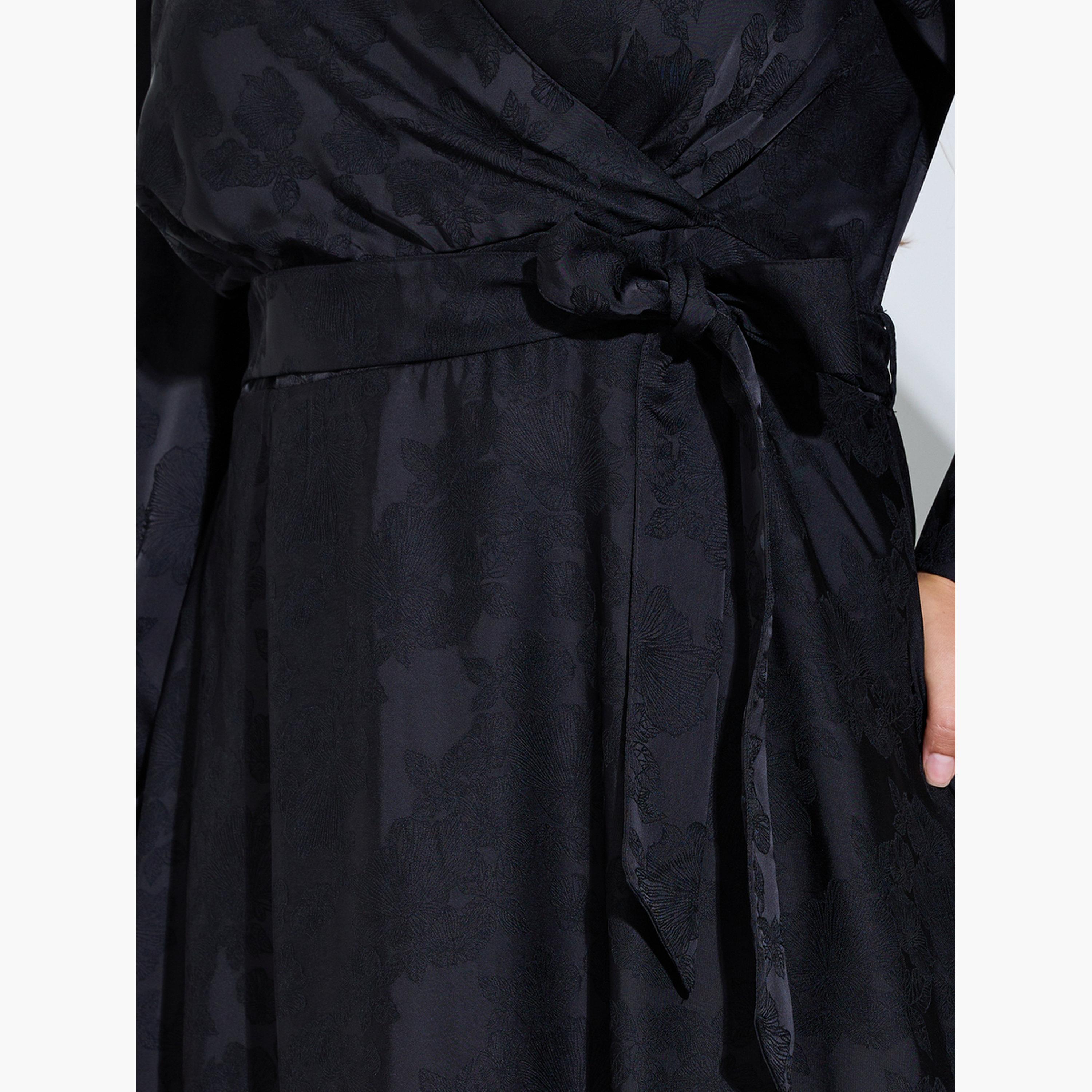 Styli Plus Size Black Long Sleeves Wrap Maxi Dress-women-clothing-dresses-image-5